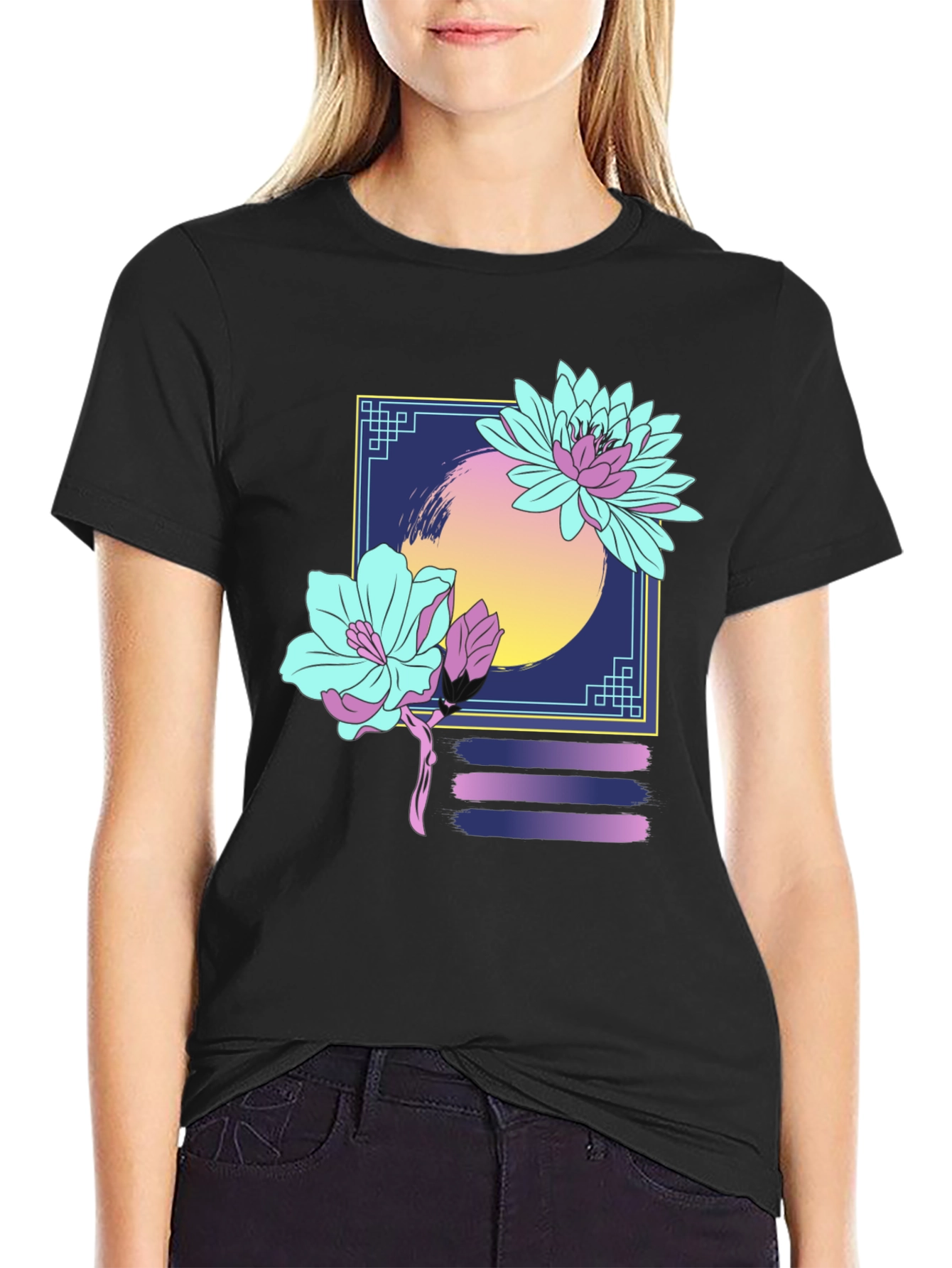 Floral Graphic T-Shirt - Retro Aesthetic Design