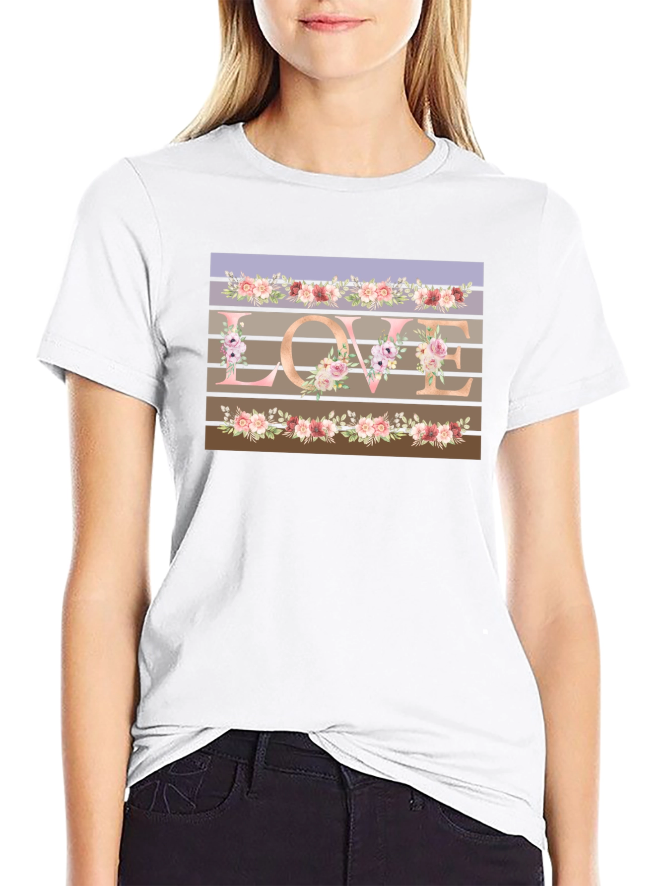 Floral LOVE T-Shirt - Stylish Graphic Tee
