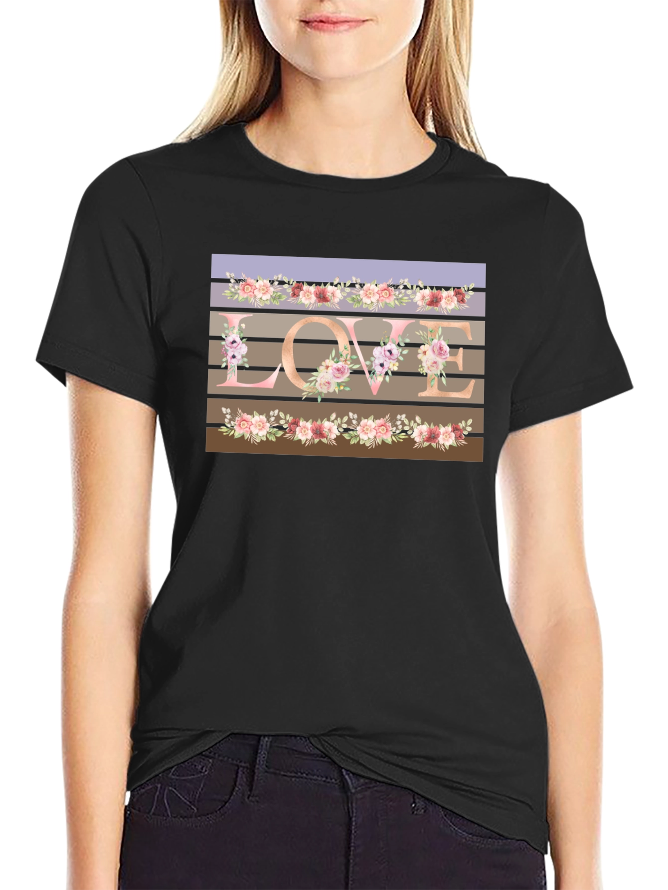 Floral LOVE T-Shirt - Stylish Graphic Tee