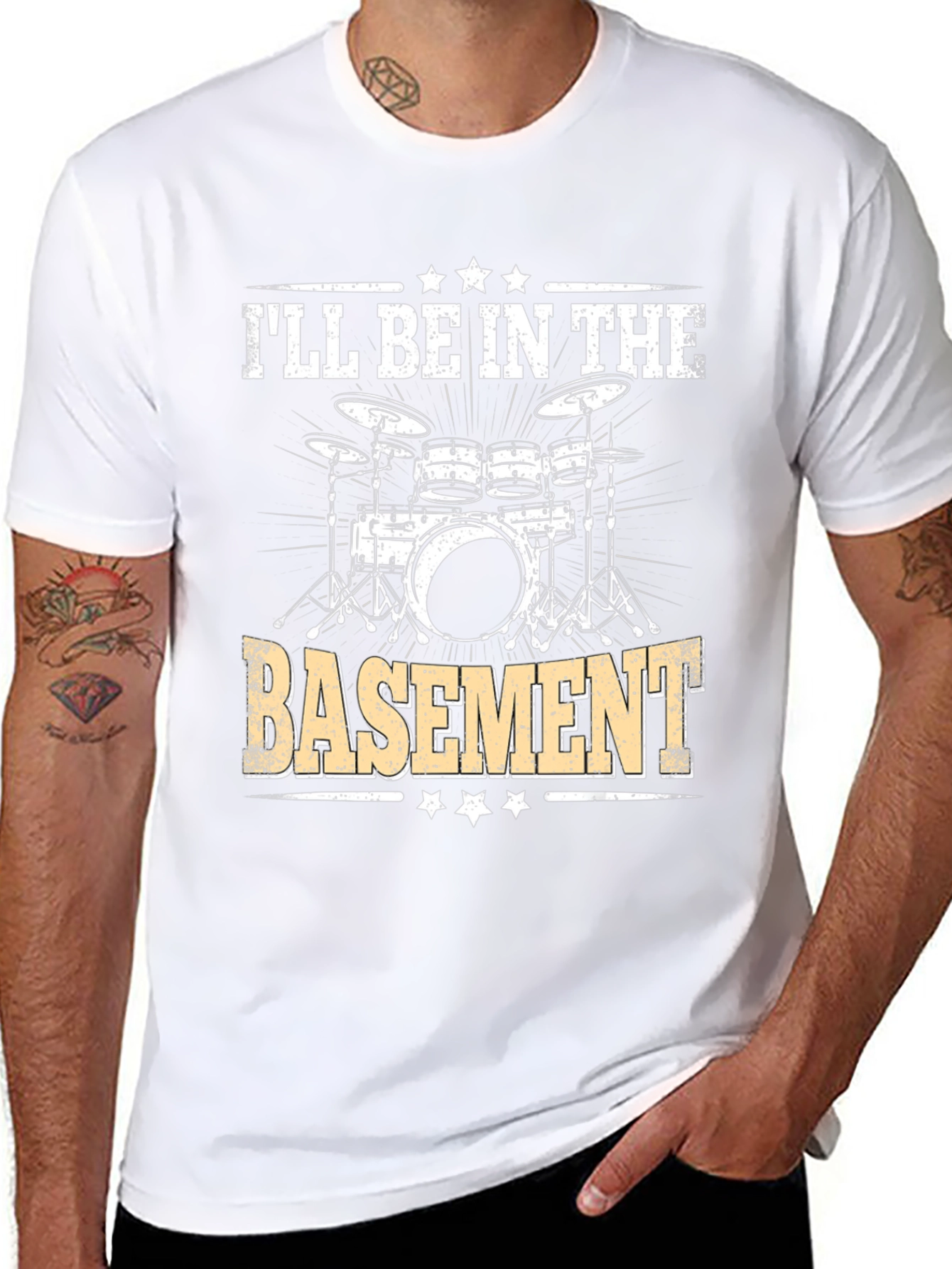 Ill Be In The Basement Drum Set T-Shirt