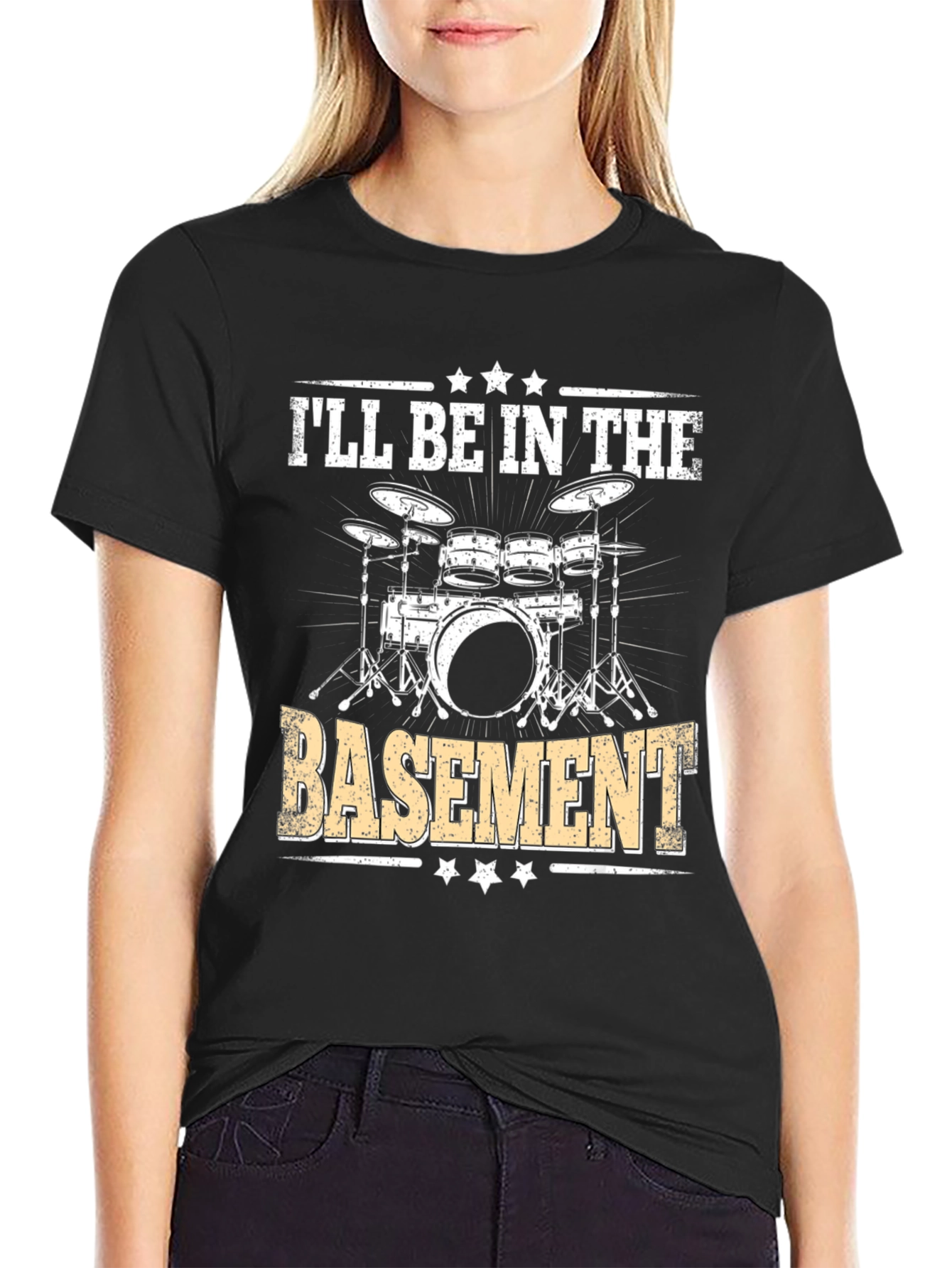 Ill Be In The Basement Drum Set T-Shirt
