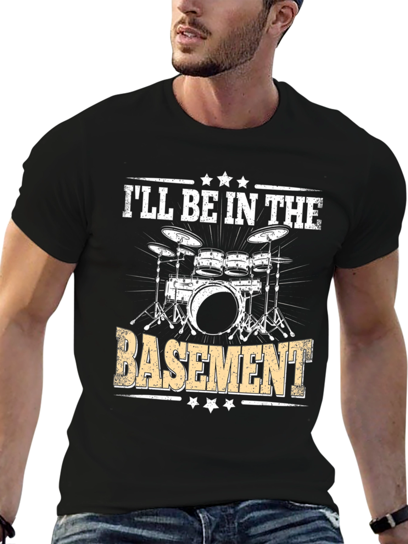 Ill Be In The Basement Drum Set T-Shirt