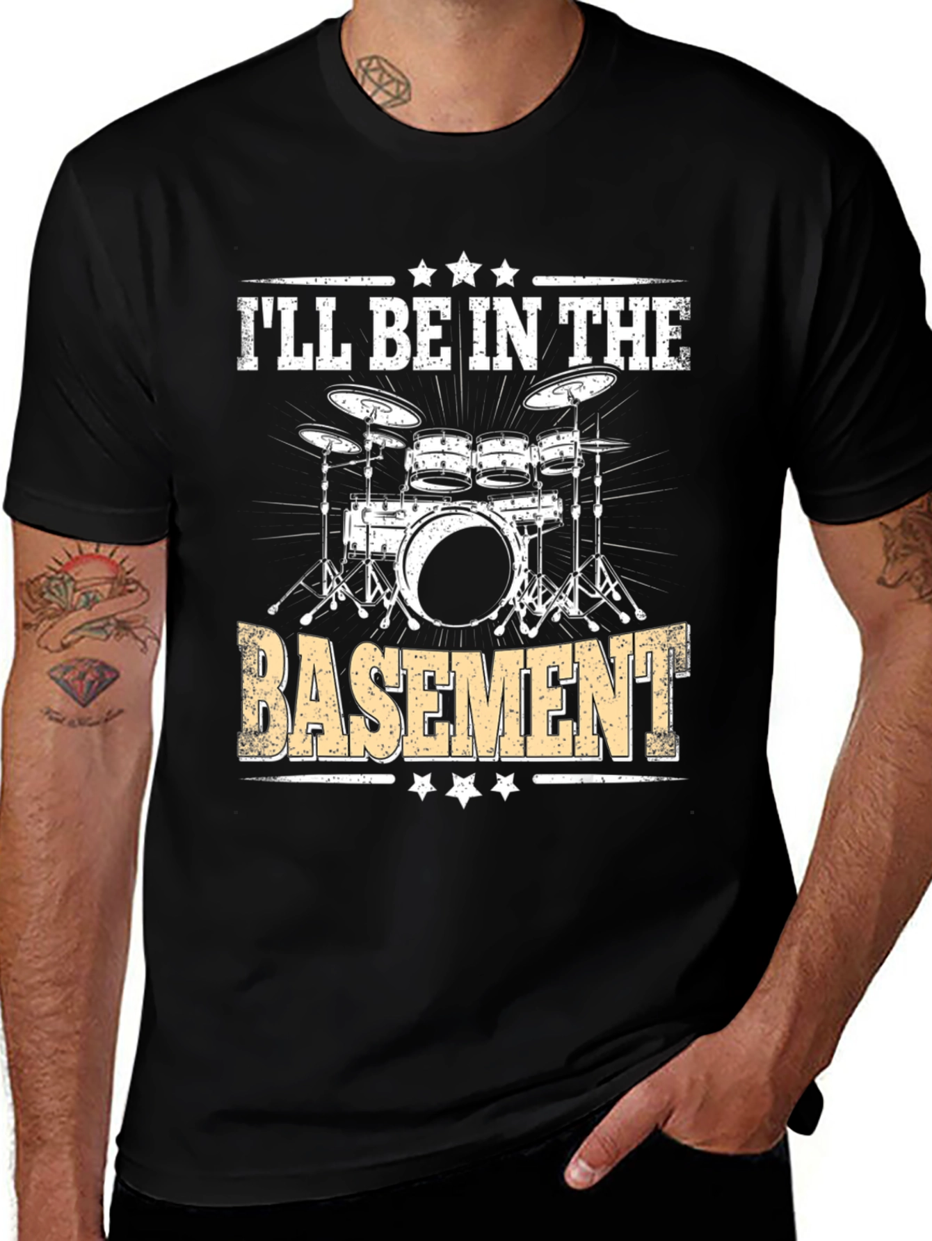 Ill Be In The Basement Drum Set T-Shirt