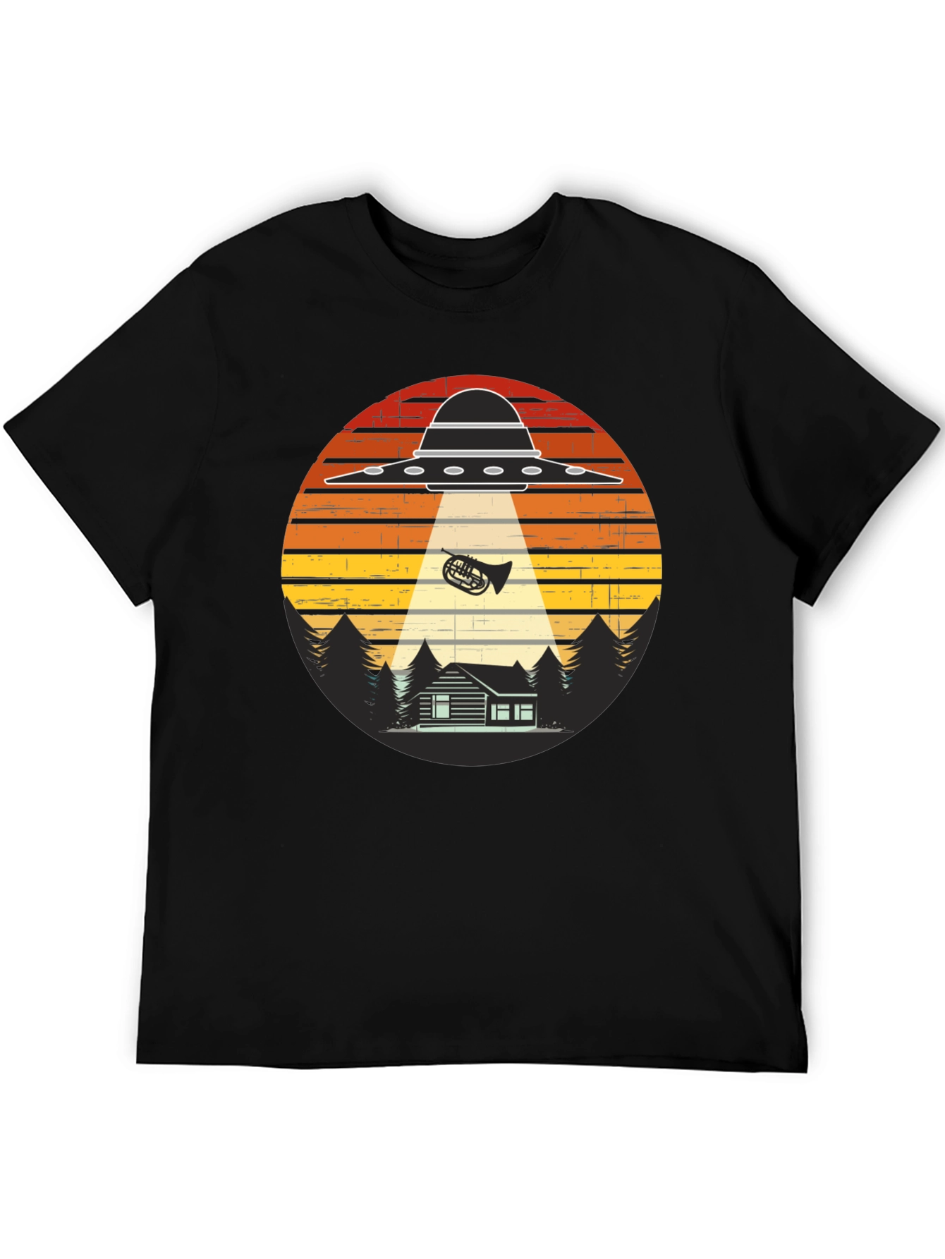 Alien Abduction French Horn T-Shirt
