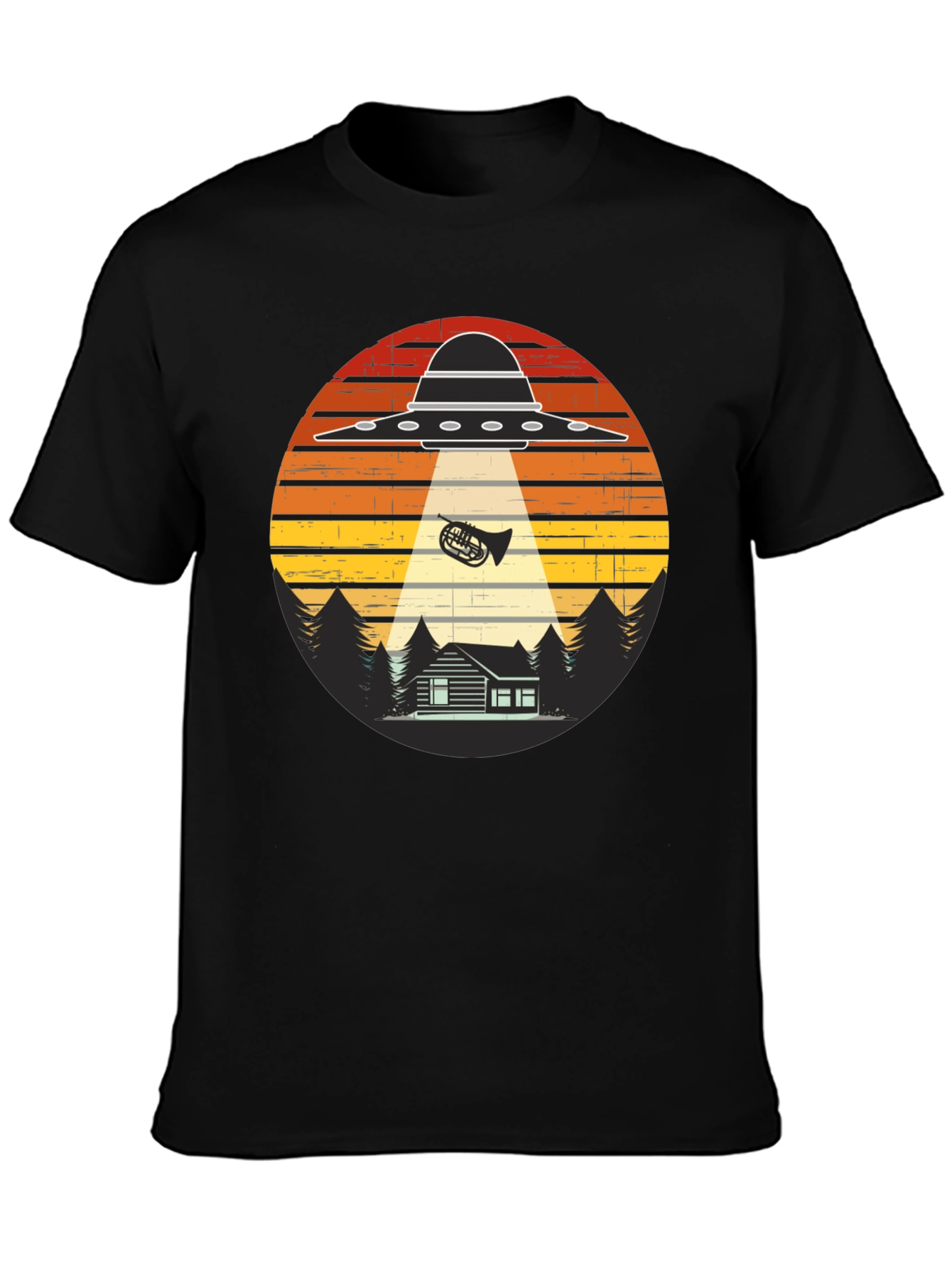 Alien Abduction French Horn T-Shirt