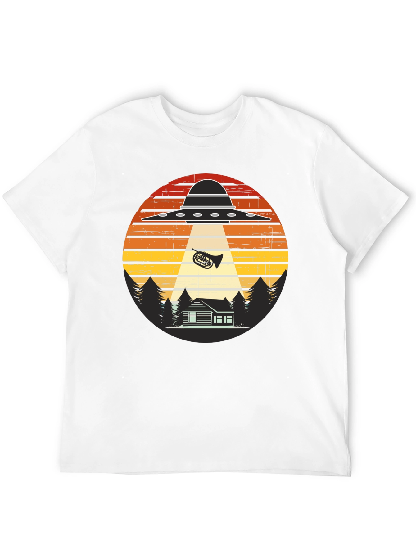 Alien Abduction French Horn T-Shirt