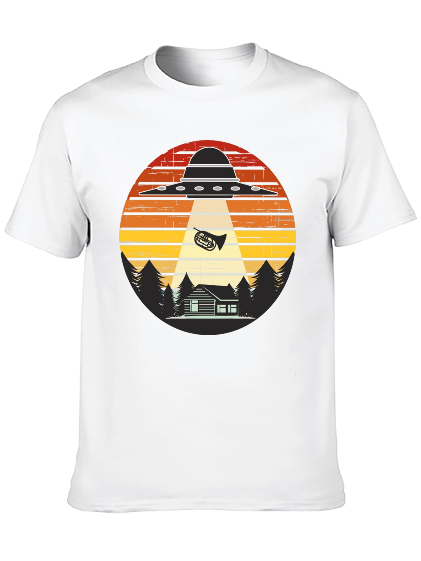 Alien Abduction French Horn T-Shirt