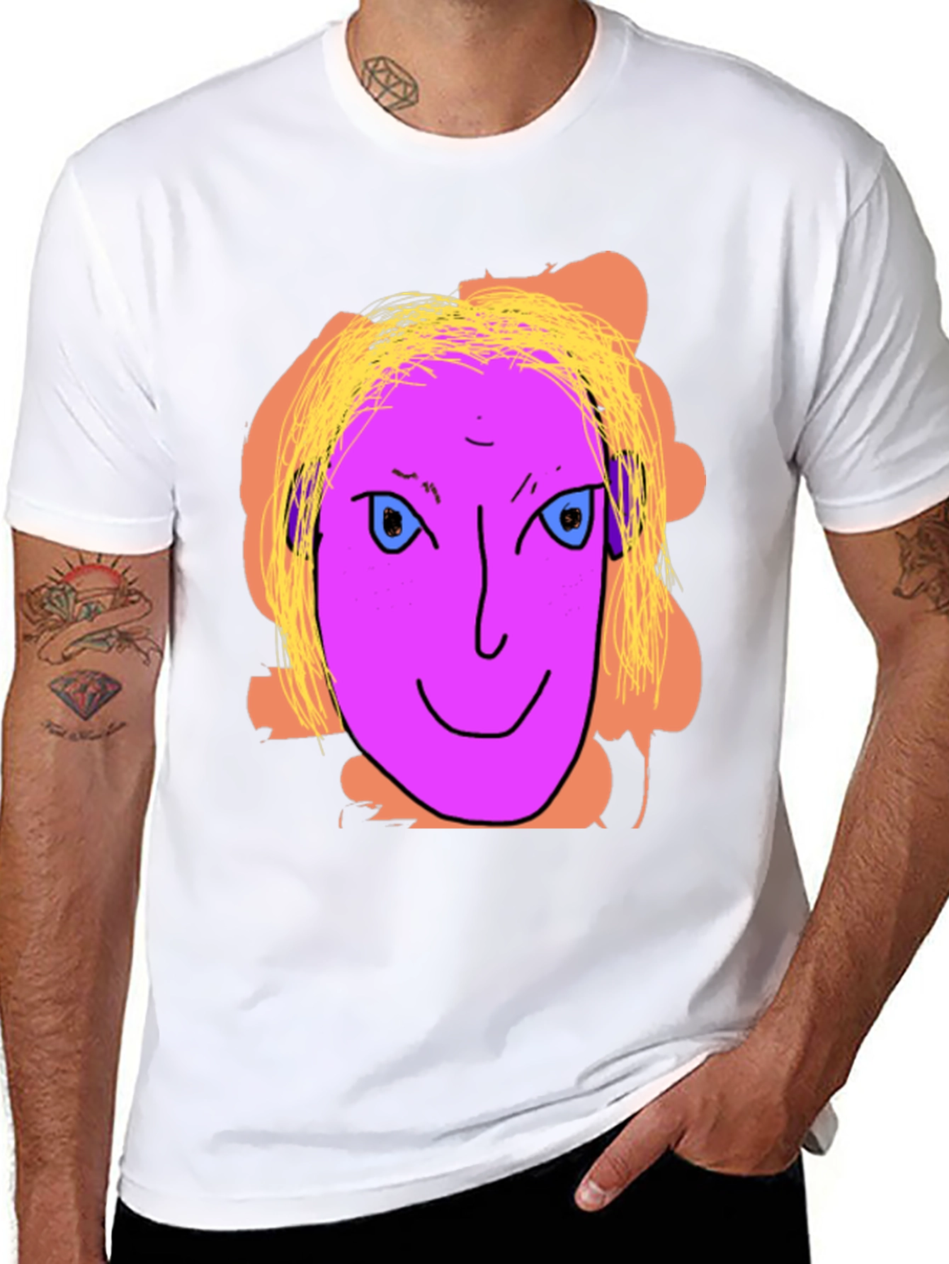 Unique Graphic Tee - Quirky Face Design