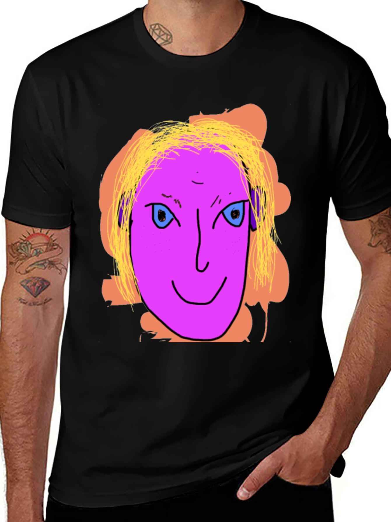 Unique Graphic Tee - Quirky Face Design