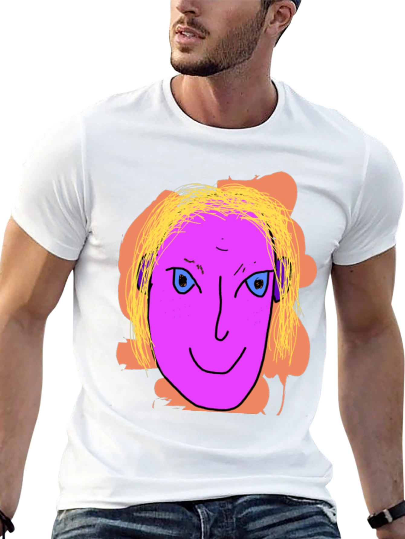 Unique Graphic Tee - Quirky Face Design