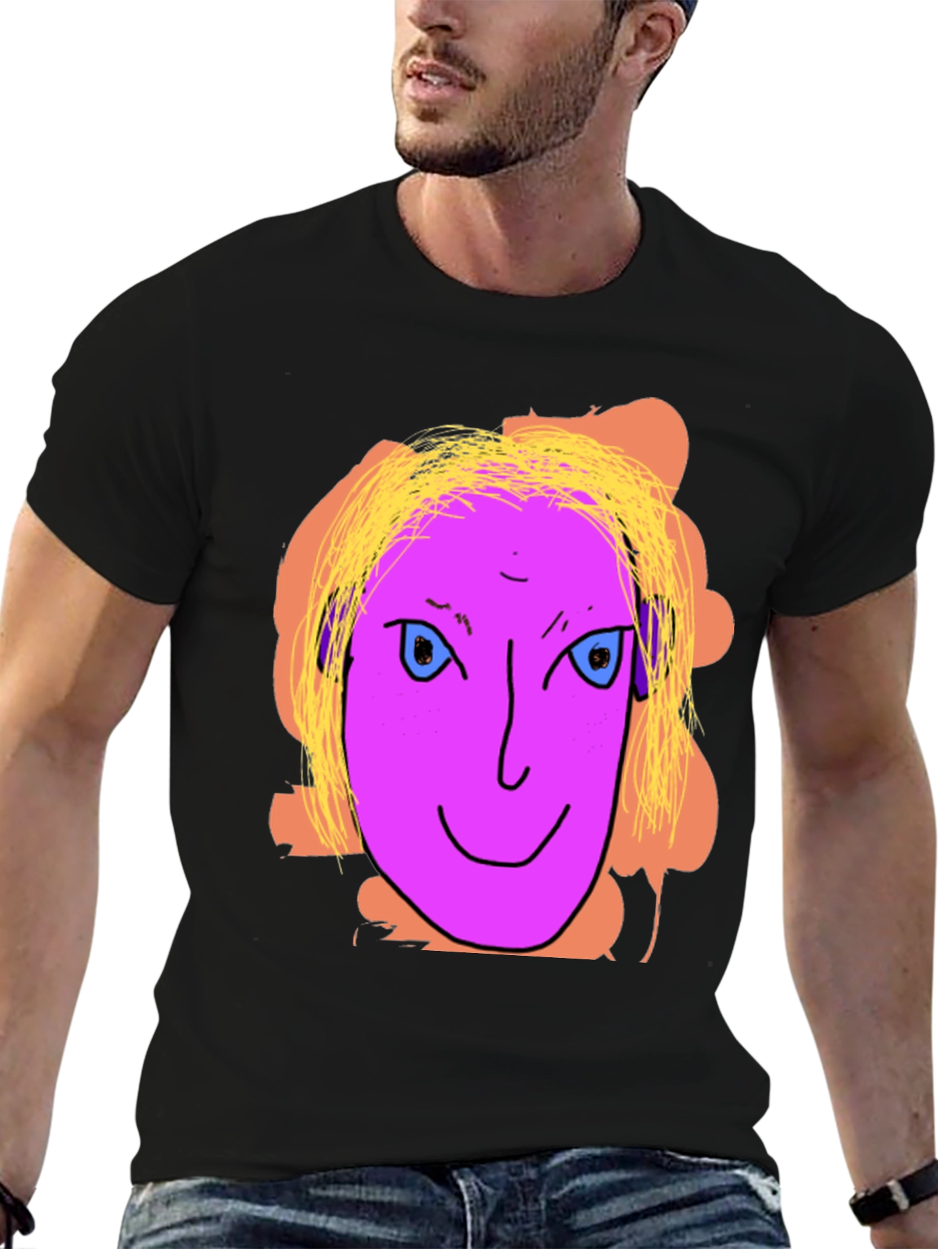 Unique Graphic Tee - Quirky Face Design