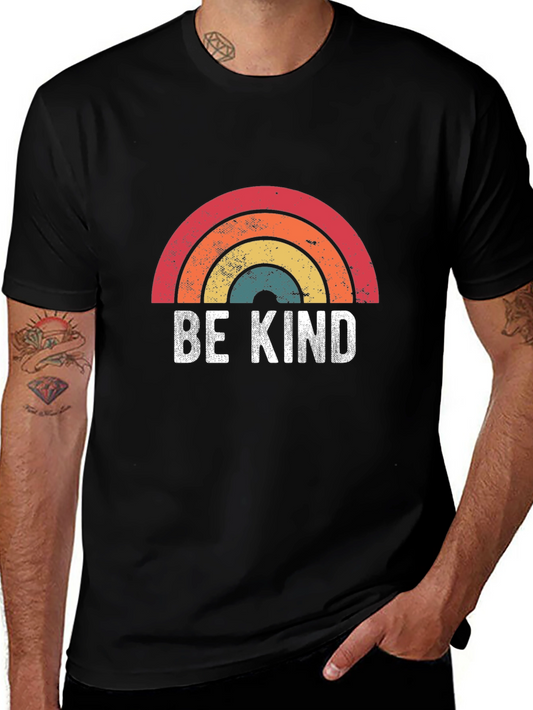 Be Kind Rainbow Graphic Tee - Soft Cotton Blend
