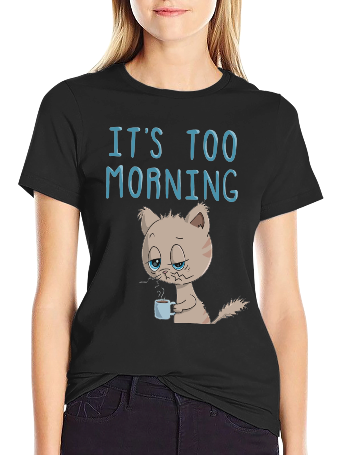 Its Too Morning Funny Cat T-Shirt