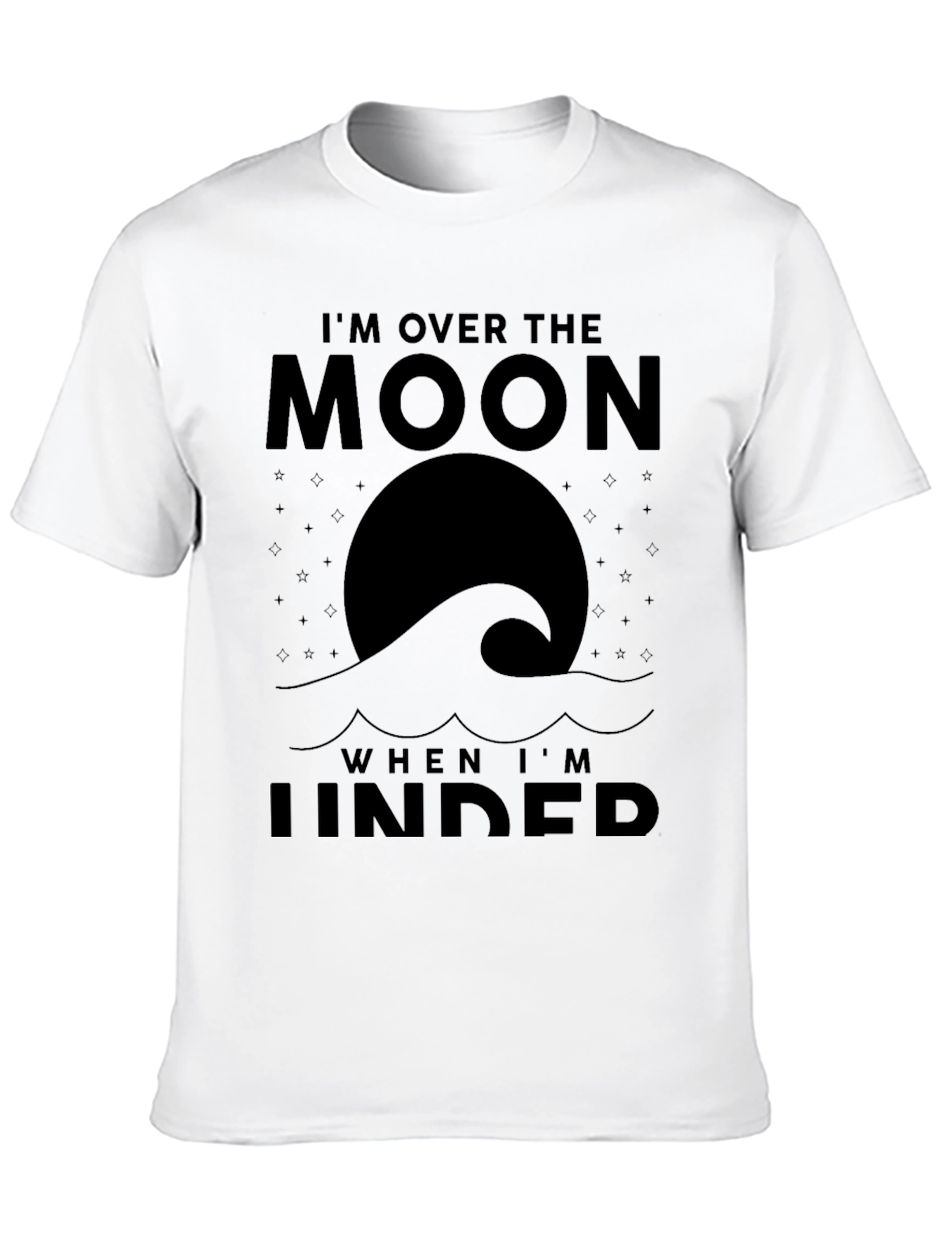 Over the Moon Black Graphic Tee