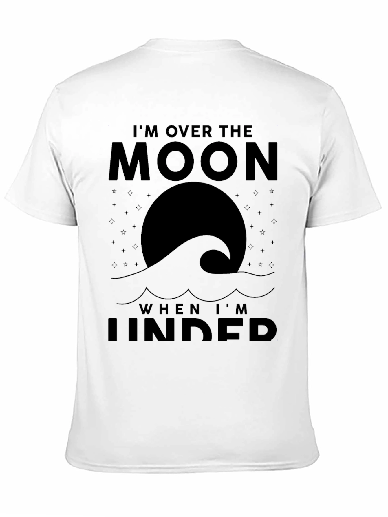 Over the Moon Black Graphic Tee