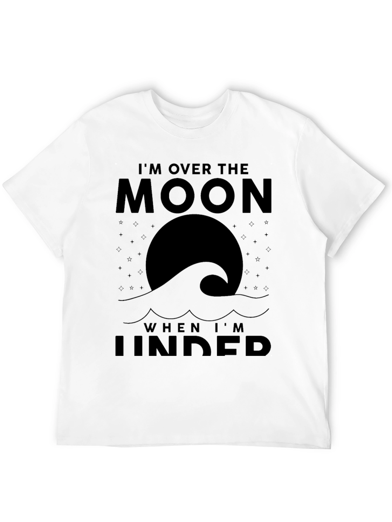 Over the Moon Black Graphic Tee