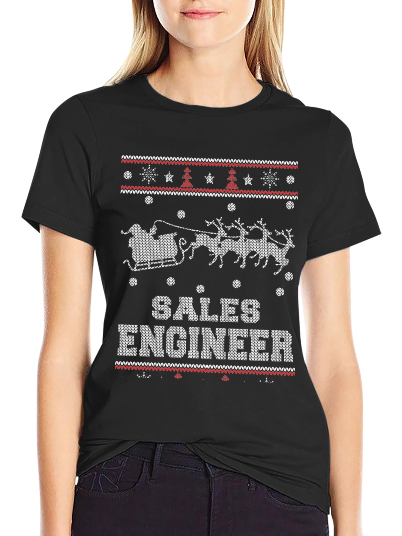 Sales Engineer Ugly Christmas Sweater Style T-Shirt