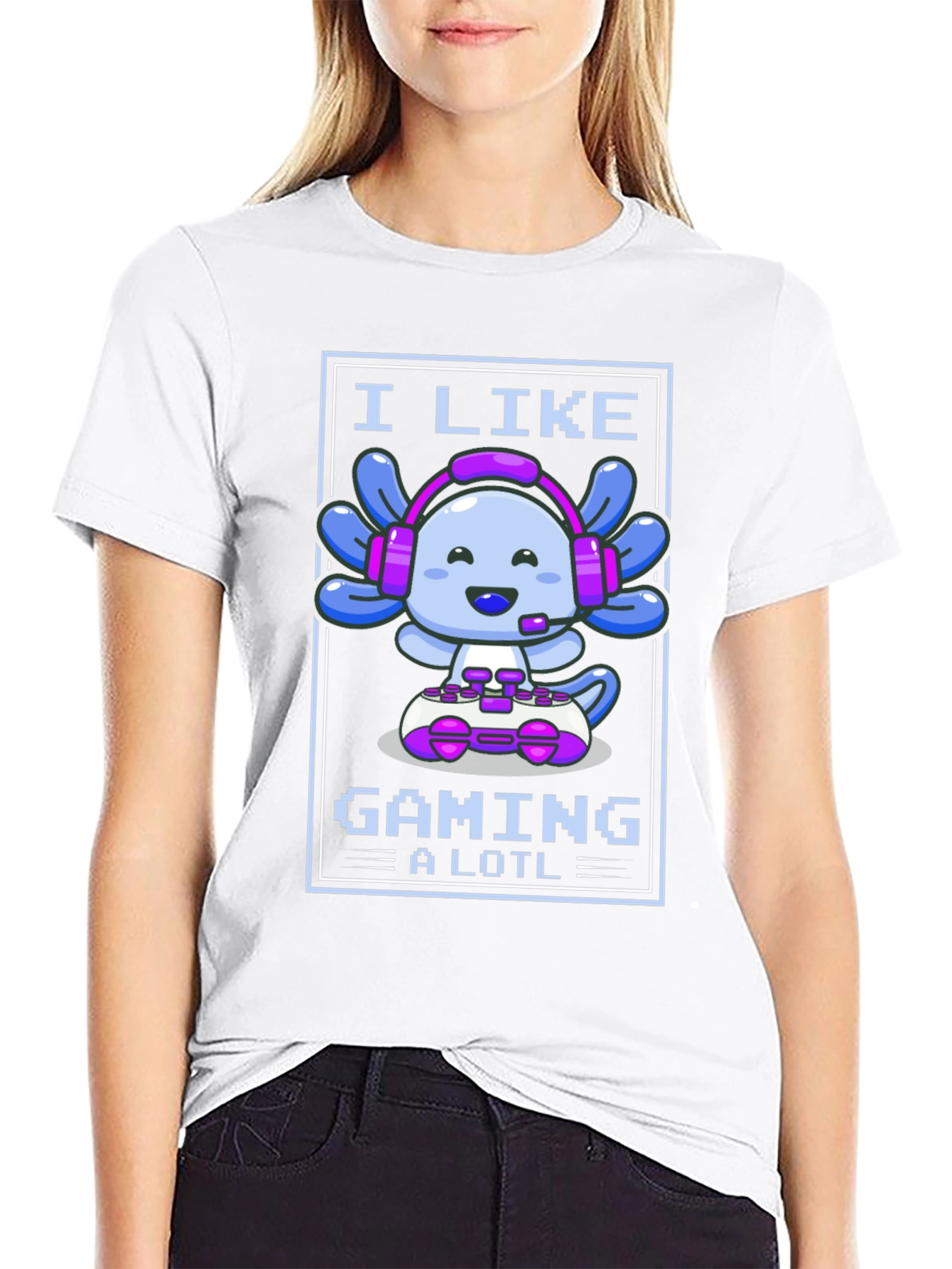 I Like Gaming a Lotl - Axolotl Gamer T-Shirt