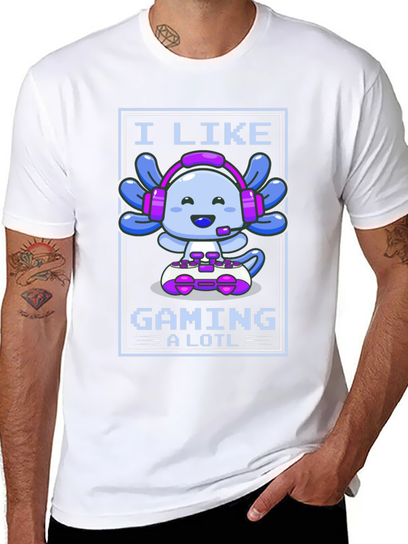 I Like Gaming a Lotl - Axolotl Gamer T-Shirt