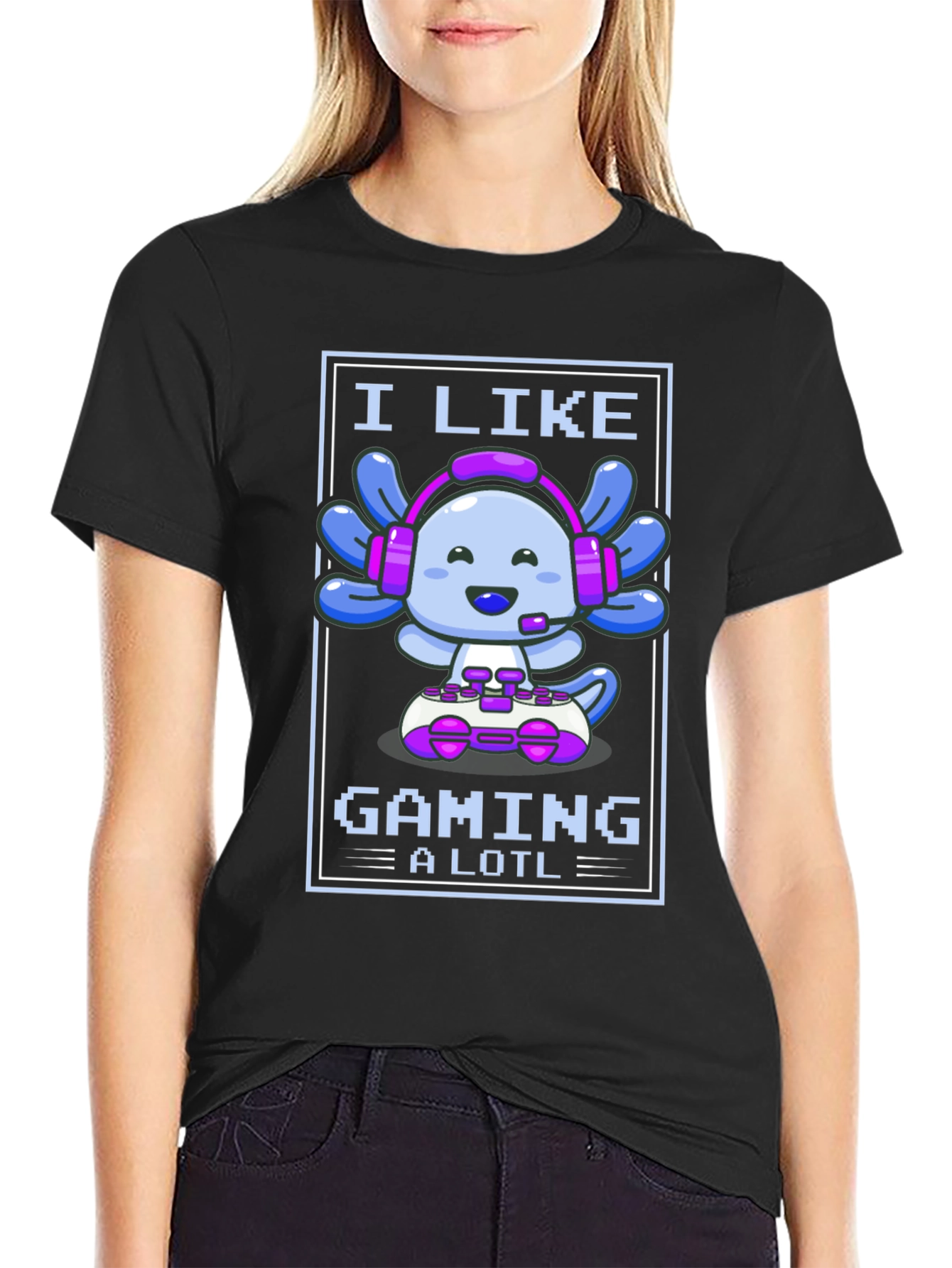 I Like Gaming a Lotl - Axolotl Gamer T-Shirt
