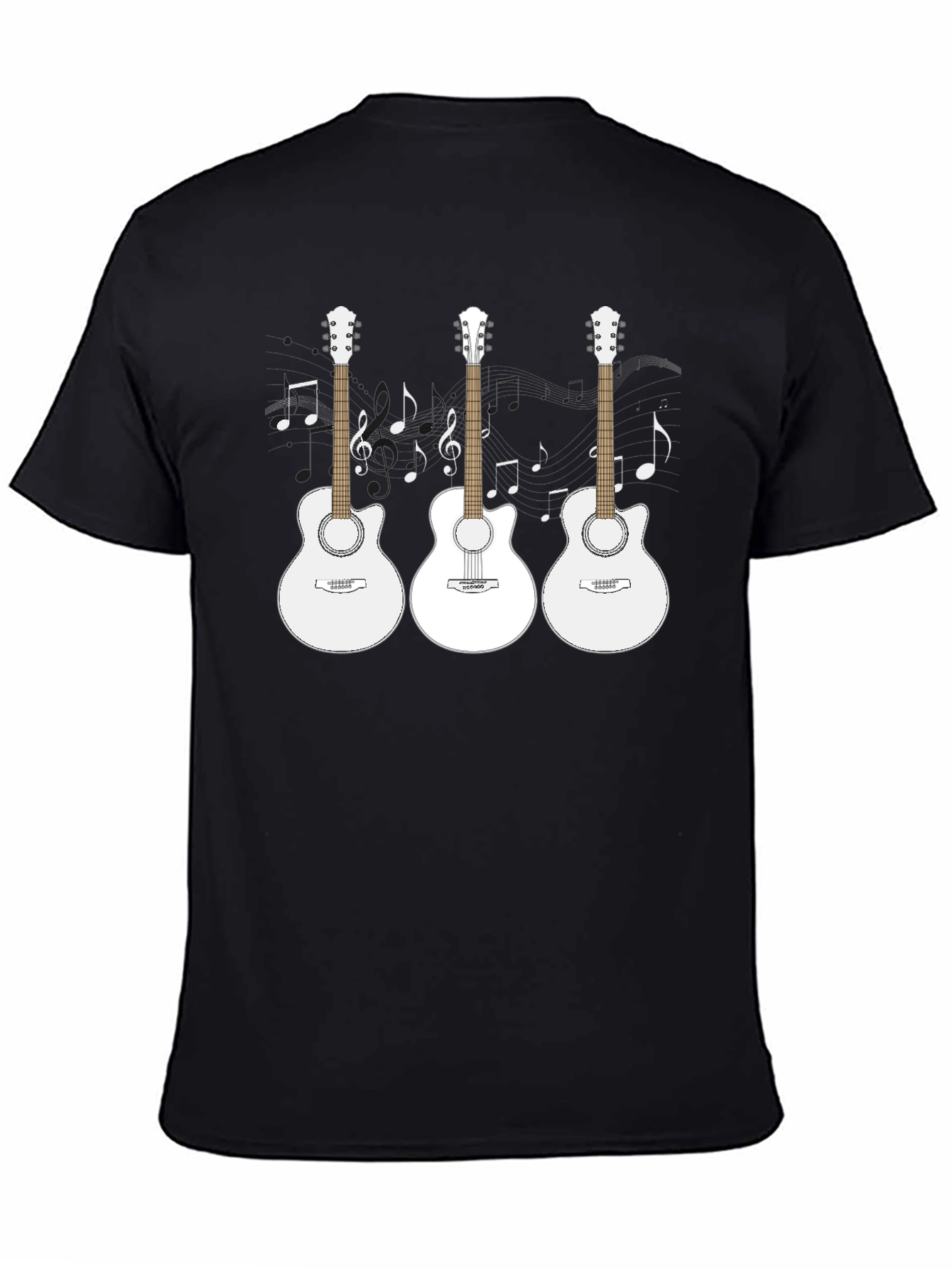 Guitar Music T-Shirt - Black Cotton Tee