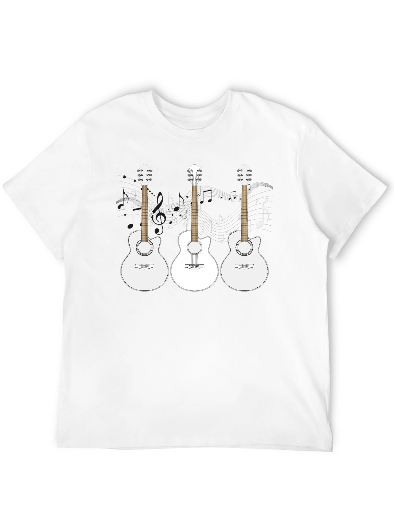 Guitar Music T-Shirt - Black Cotton Tee