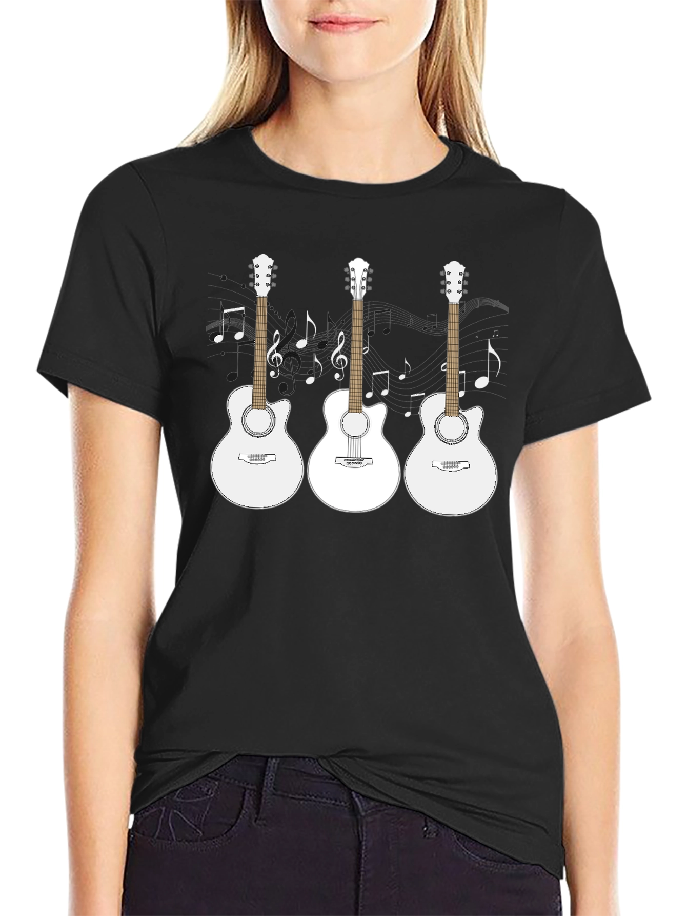 Guitar Music T-Shirt - Black Cotton Tee