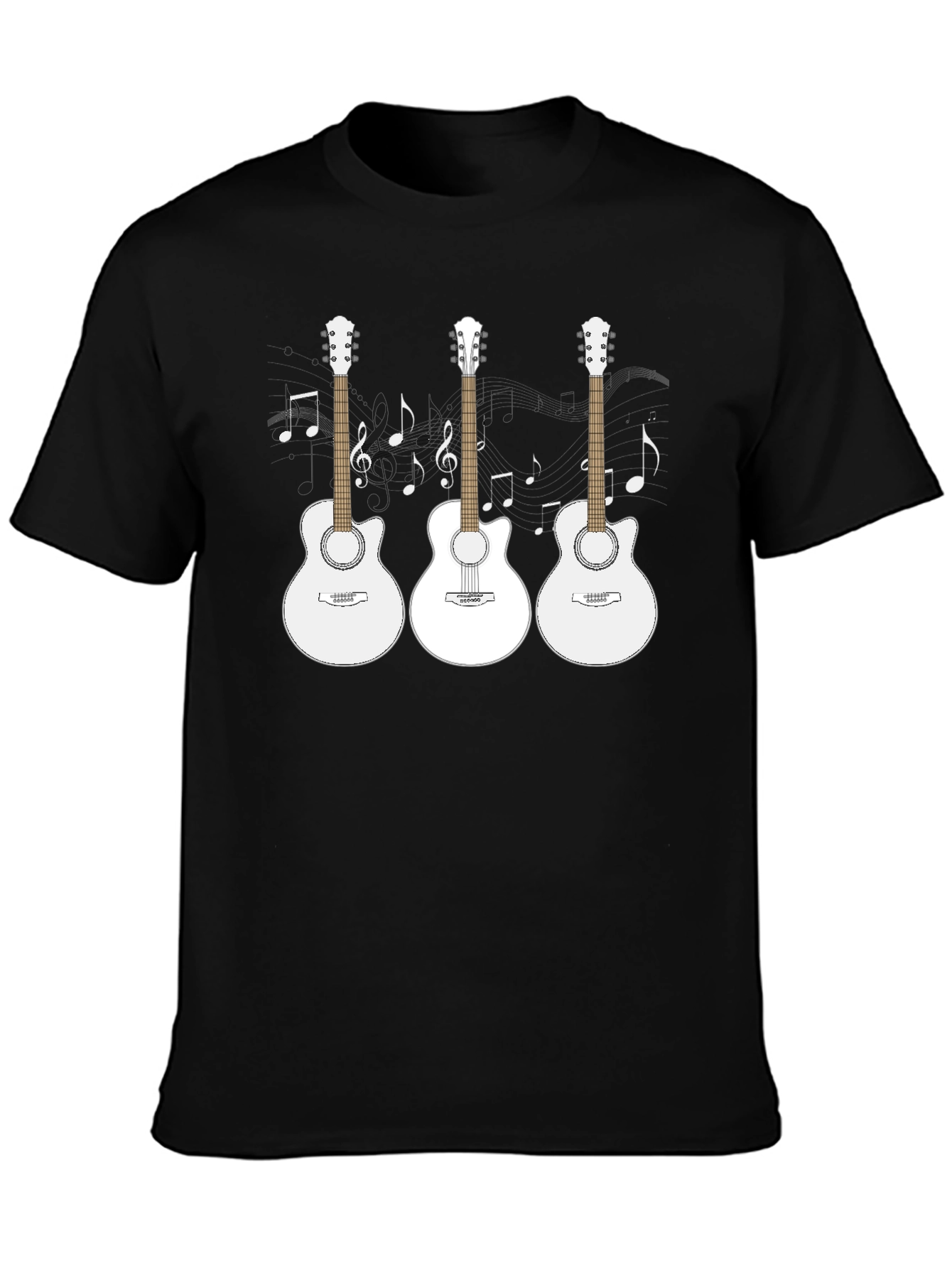 Guitar Music T-Shirt - Black Cotton Tee