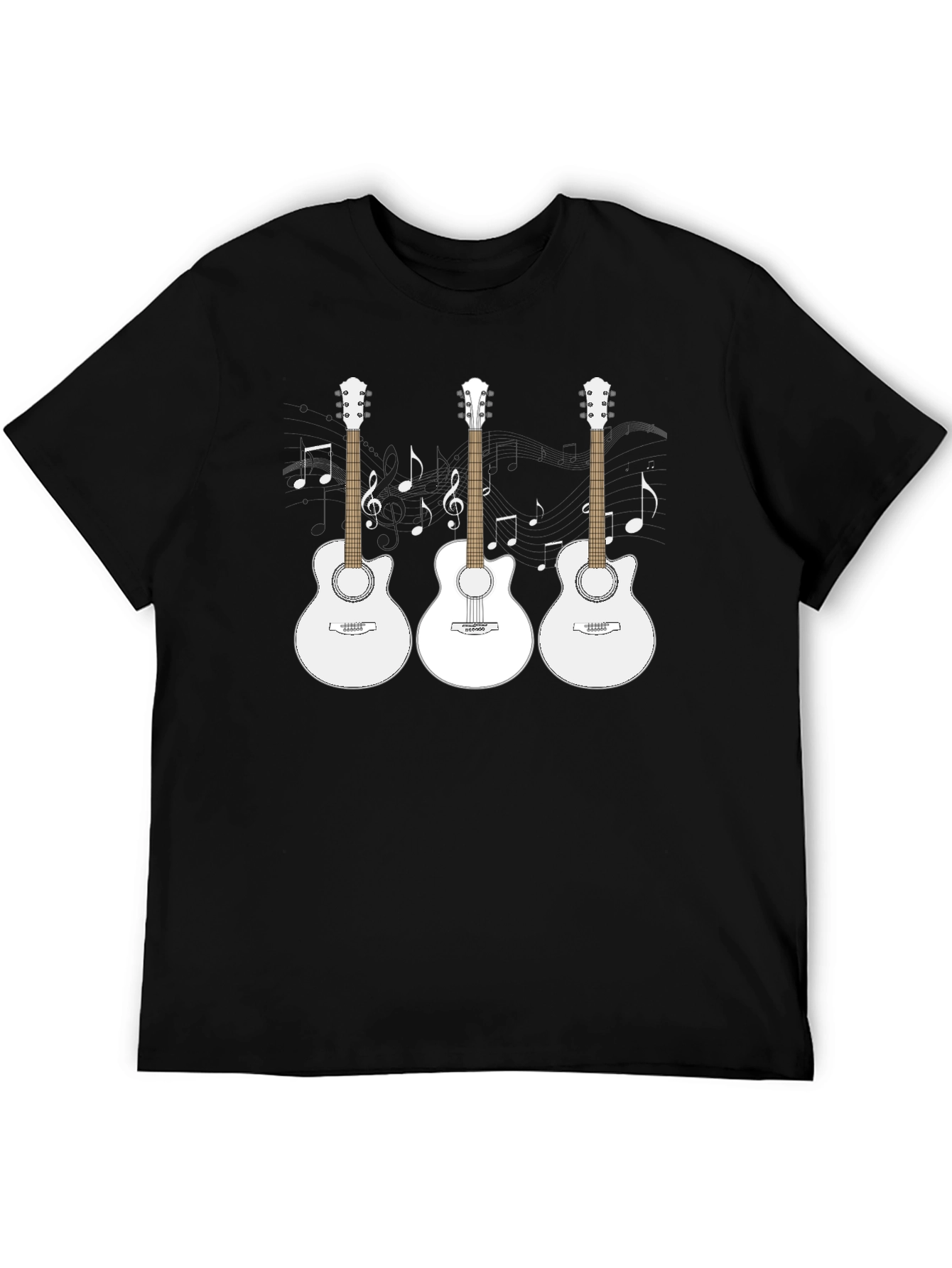 Guitar Music T-Shirt - Black Cotton Tee