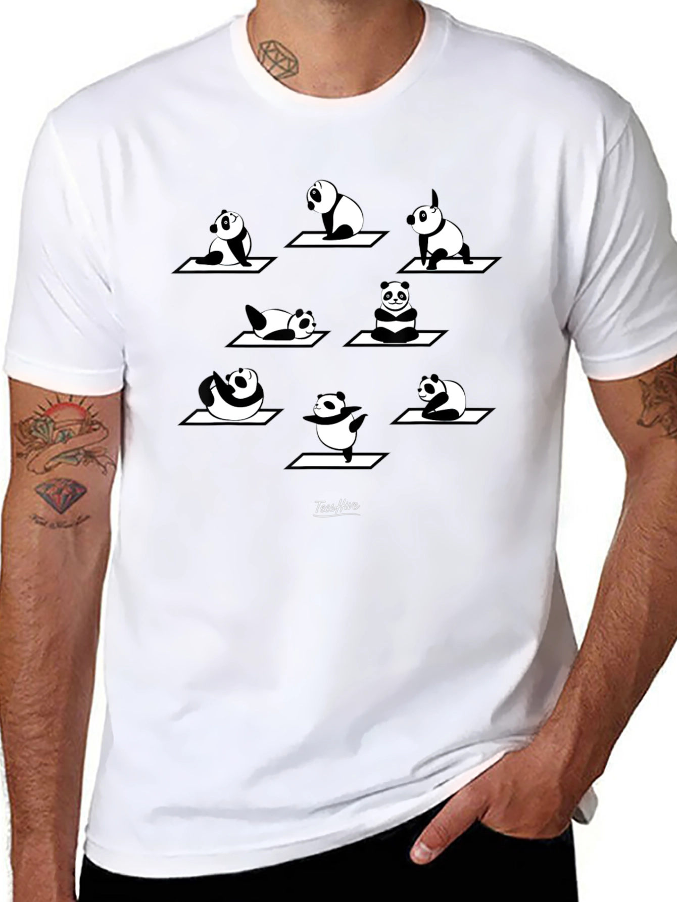 Panda Yoga T-Shirt - Black Graphic Tee