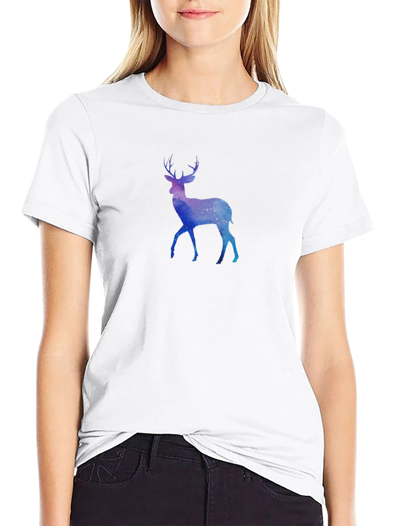 Cosmic Deer Graphic Tee - Mens Black T-Shirt