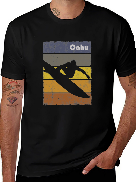 Oahu Surfer Graphic Tee - Vintage Style