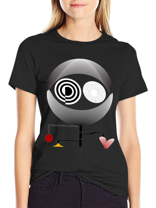 Abstract Graphic Print Crew Neck Tee - Modern Art Shirt