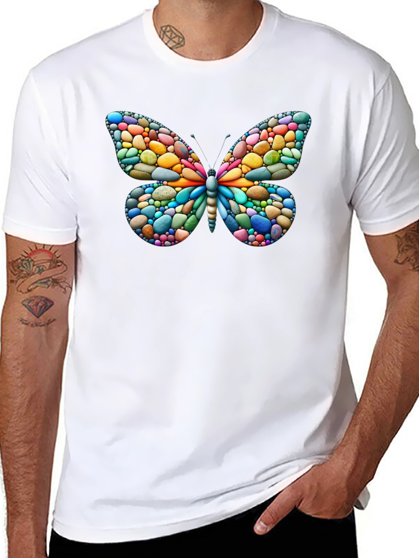 Butterfly Pebble Art T-Shirt