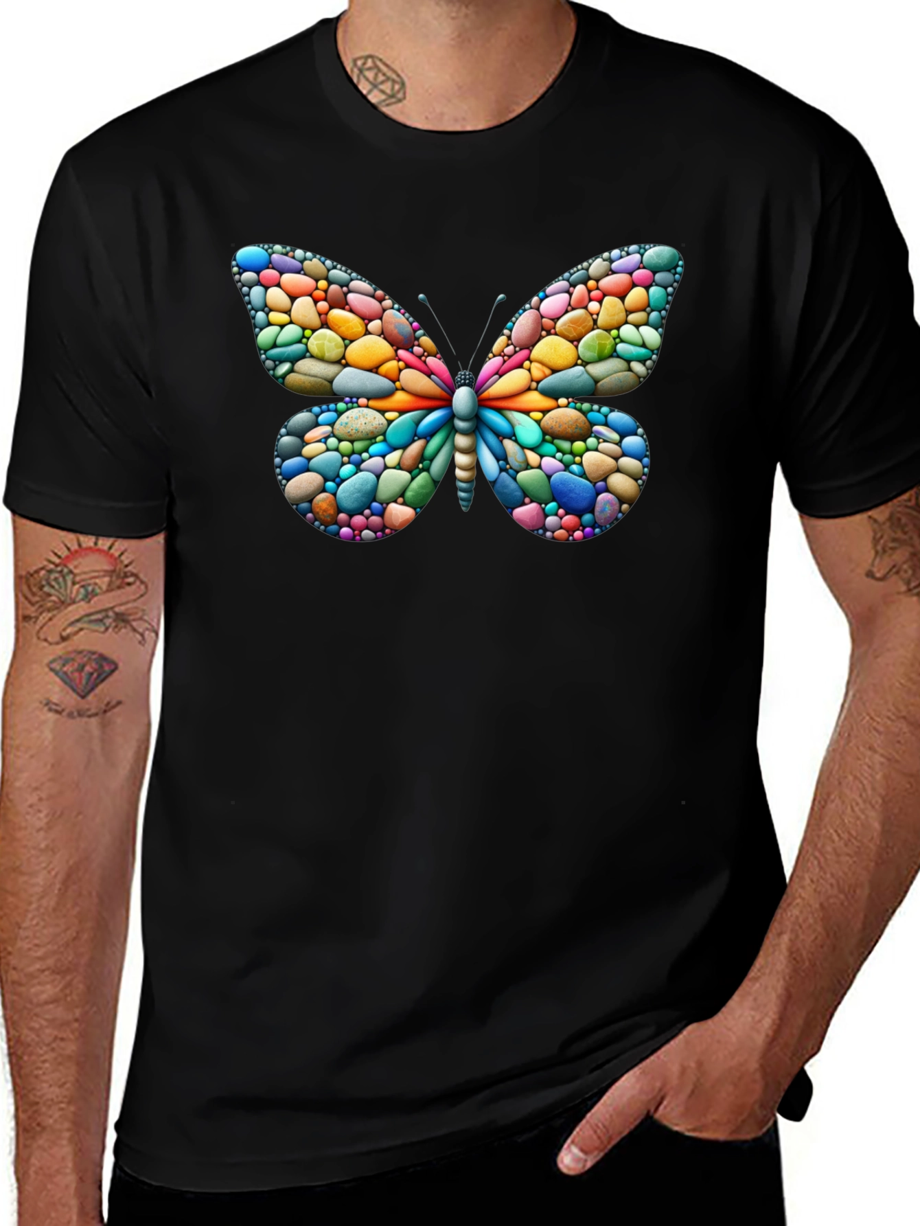 Butterfly Pebble Art T-Shirt