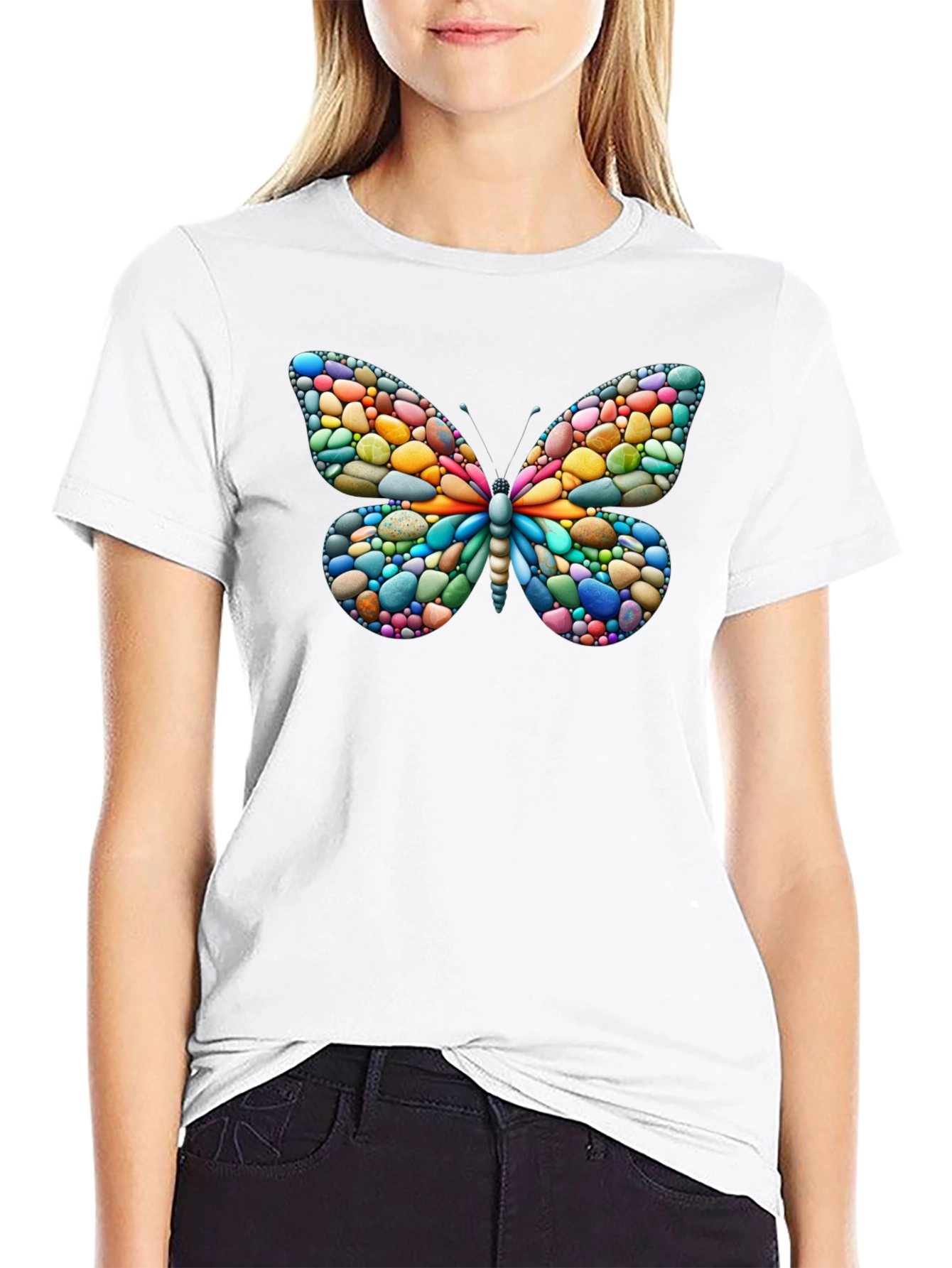 Butterfly Pebble Art T-Shirt