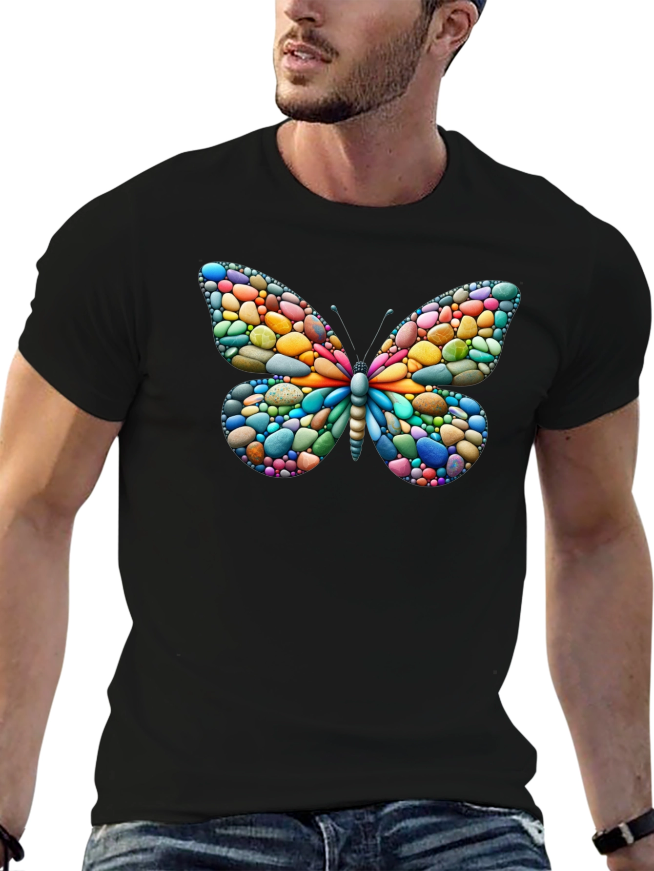 Butterfly Pebble Art T-Shirt