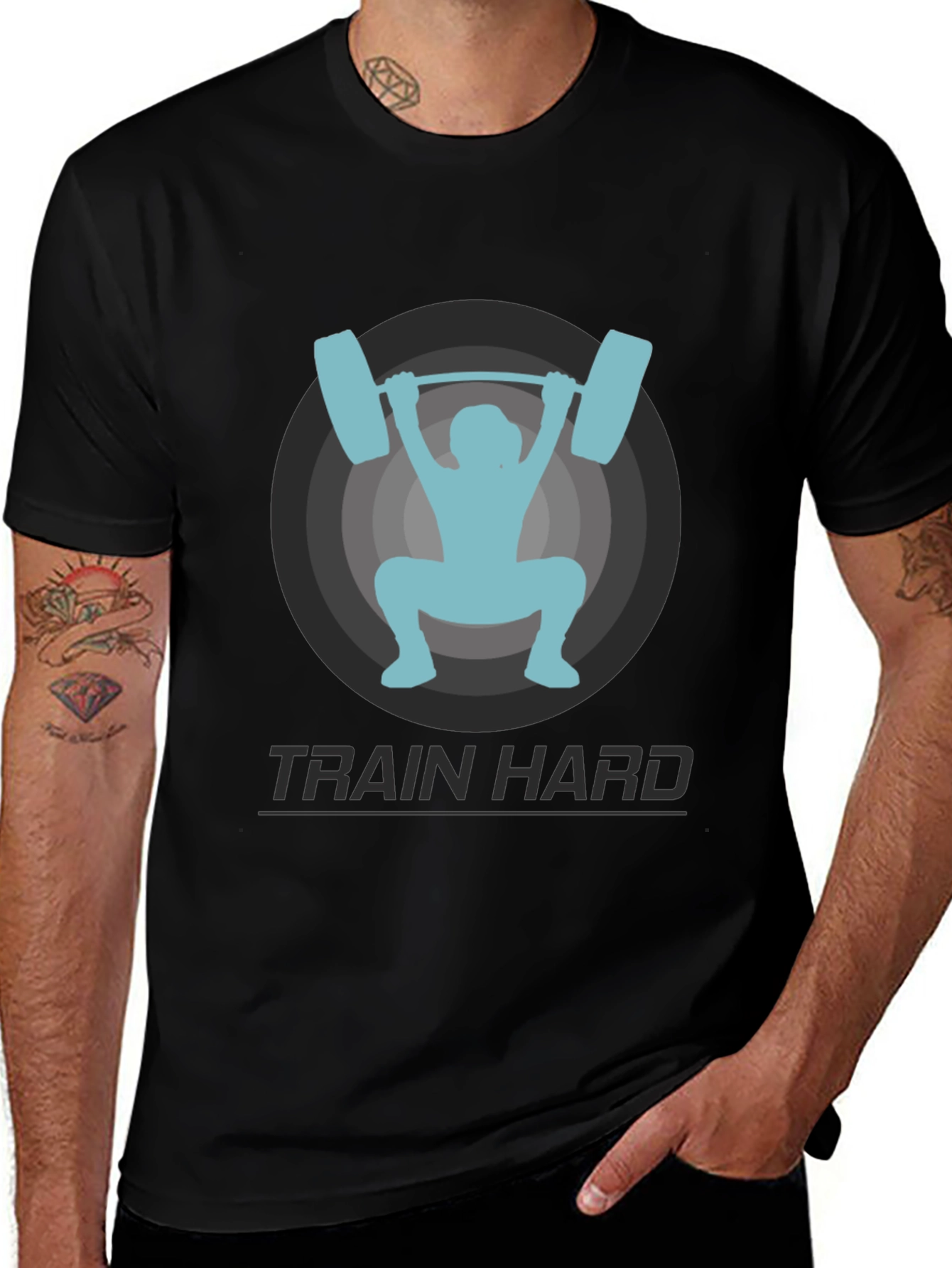 Train Hard T-Shirt - Weightlifting Graphic Tee