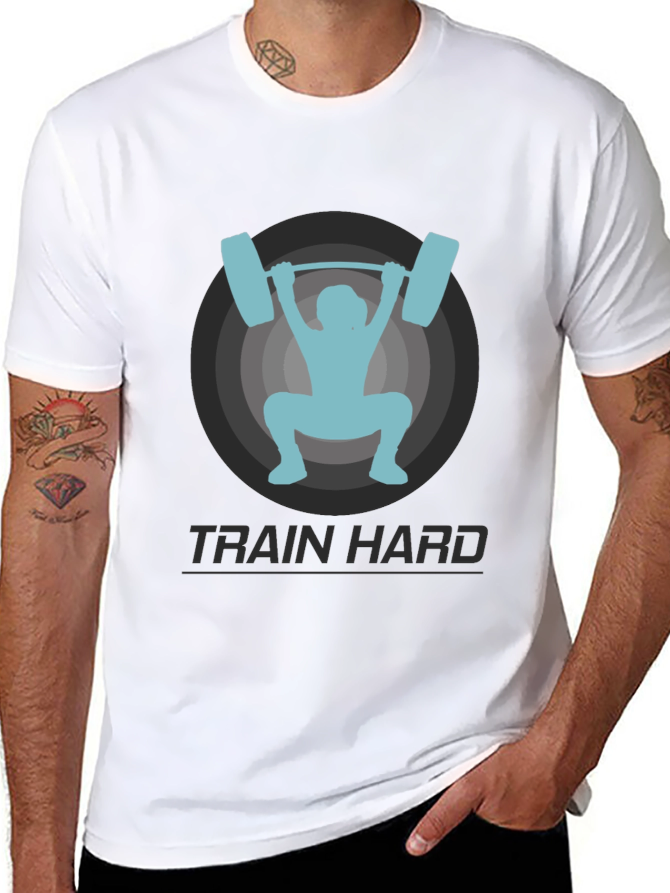 Train Hard T-Shirt - Weightlifting Graphic Tee