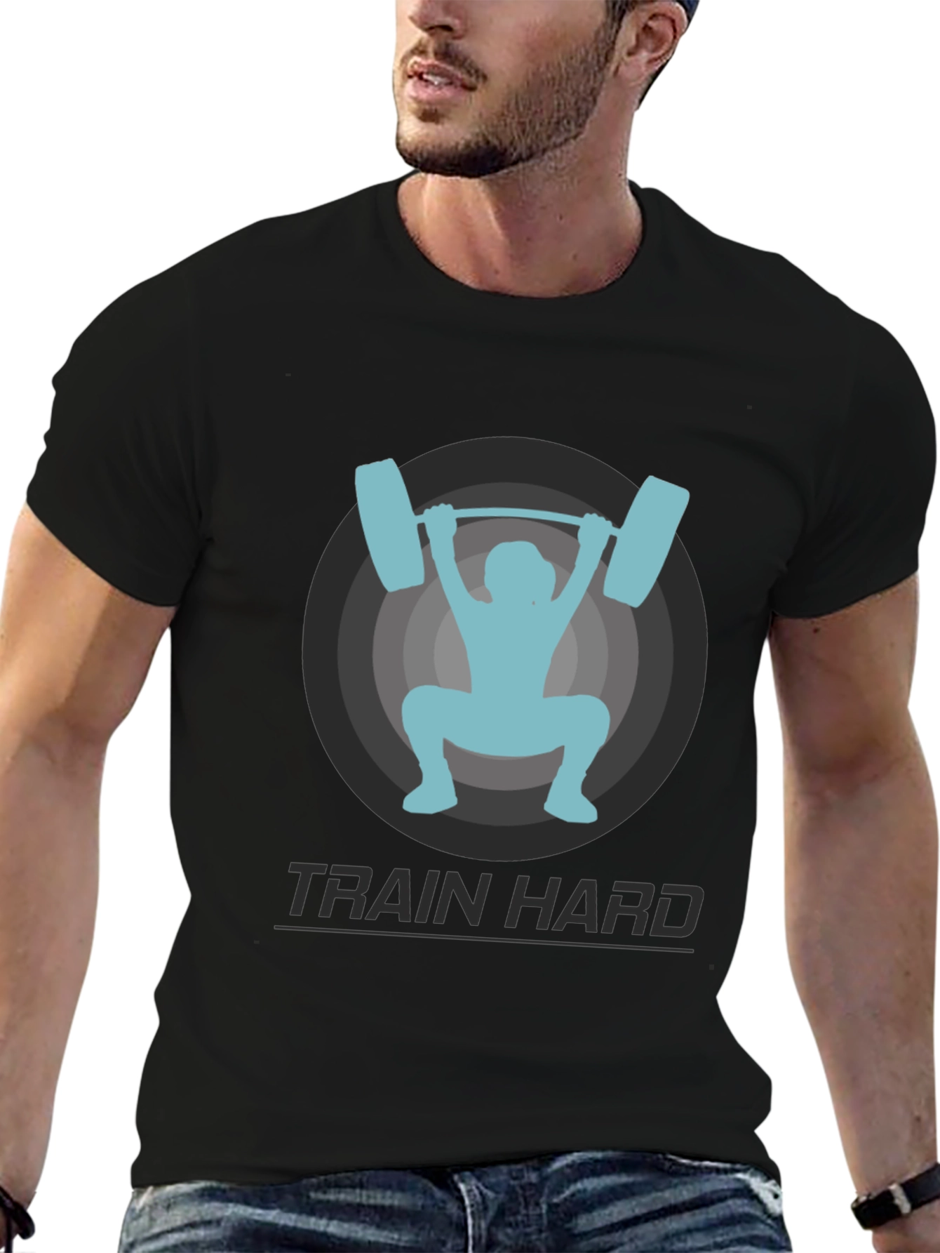 Train Hard T-Shirt - Weightlifting Graphic Tee