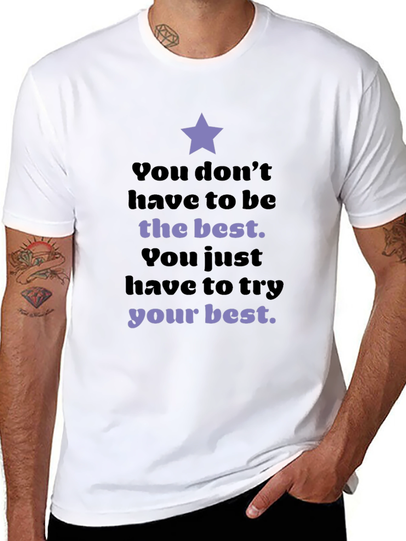 Motivational Star T-Shirt: Try Your Best