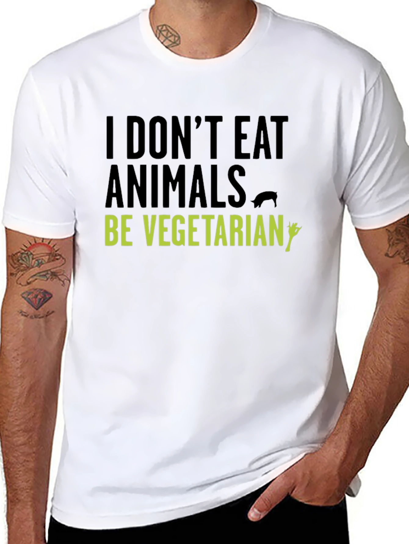 Vegan Vegetarian T-Shirt Animal Rights Tee