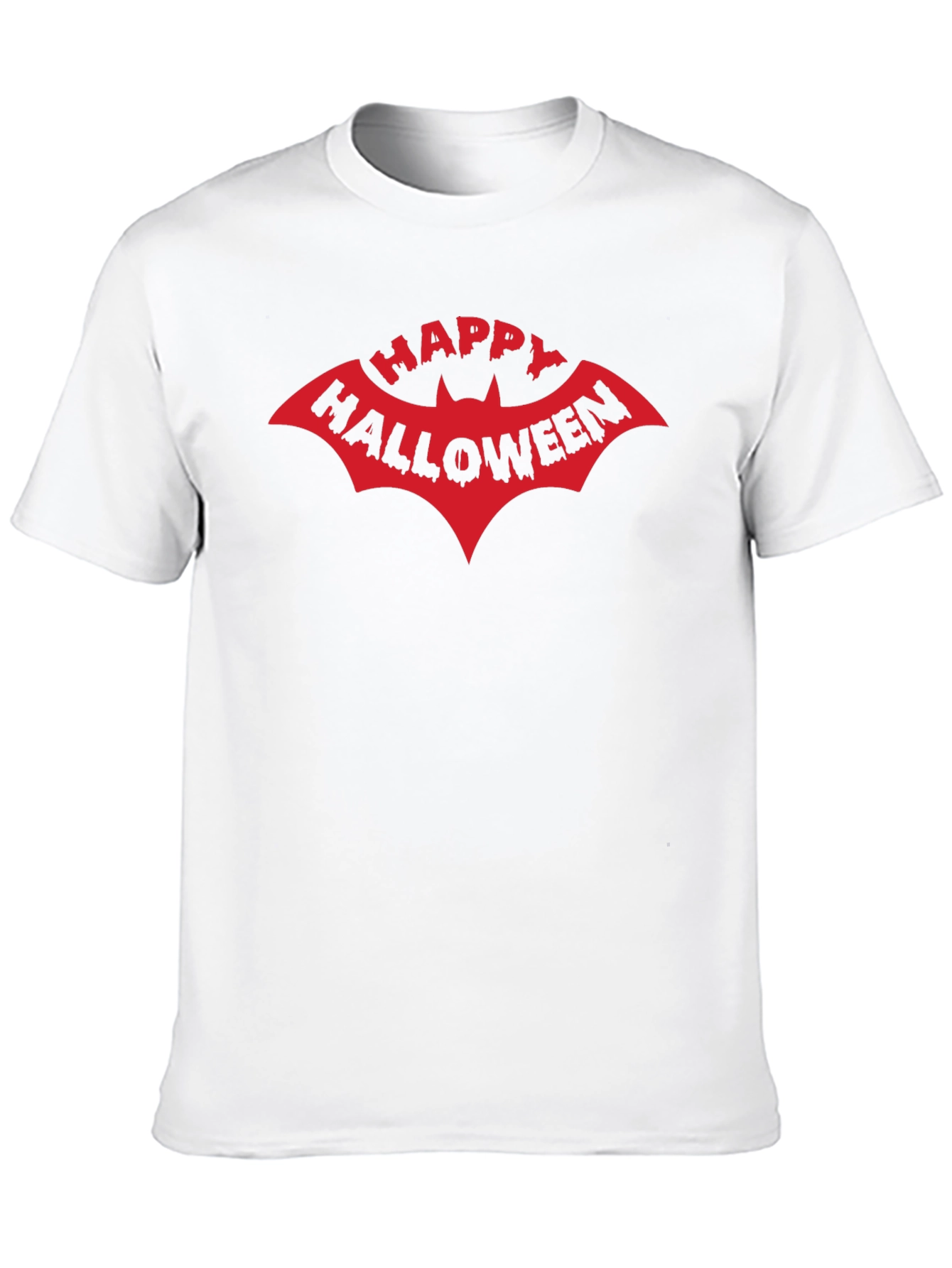 Happy Halloween Bat Graphic T-Shirt - Black
