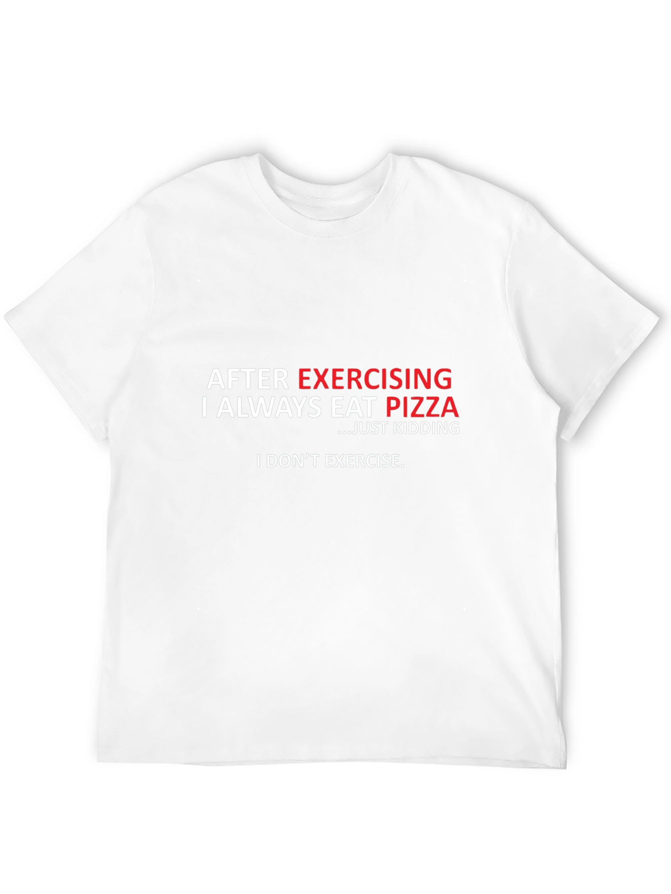 Funny Exercise Pizza T-Shirt - Black Cotton Tee