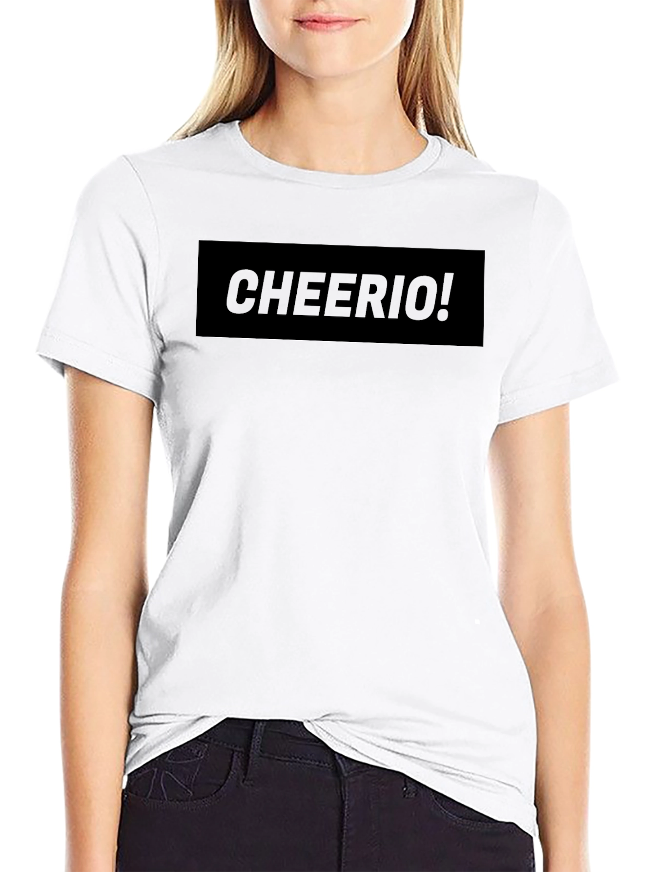 Cheerio! Graphic Print Black T-Shirt