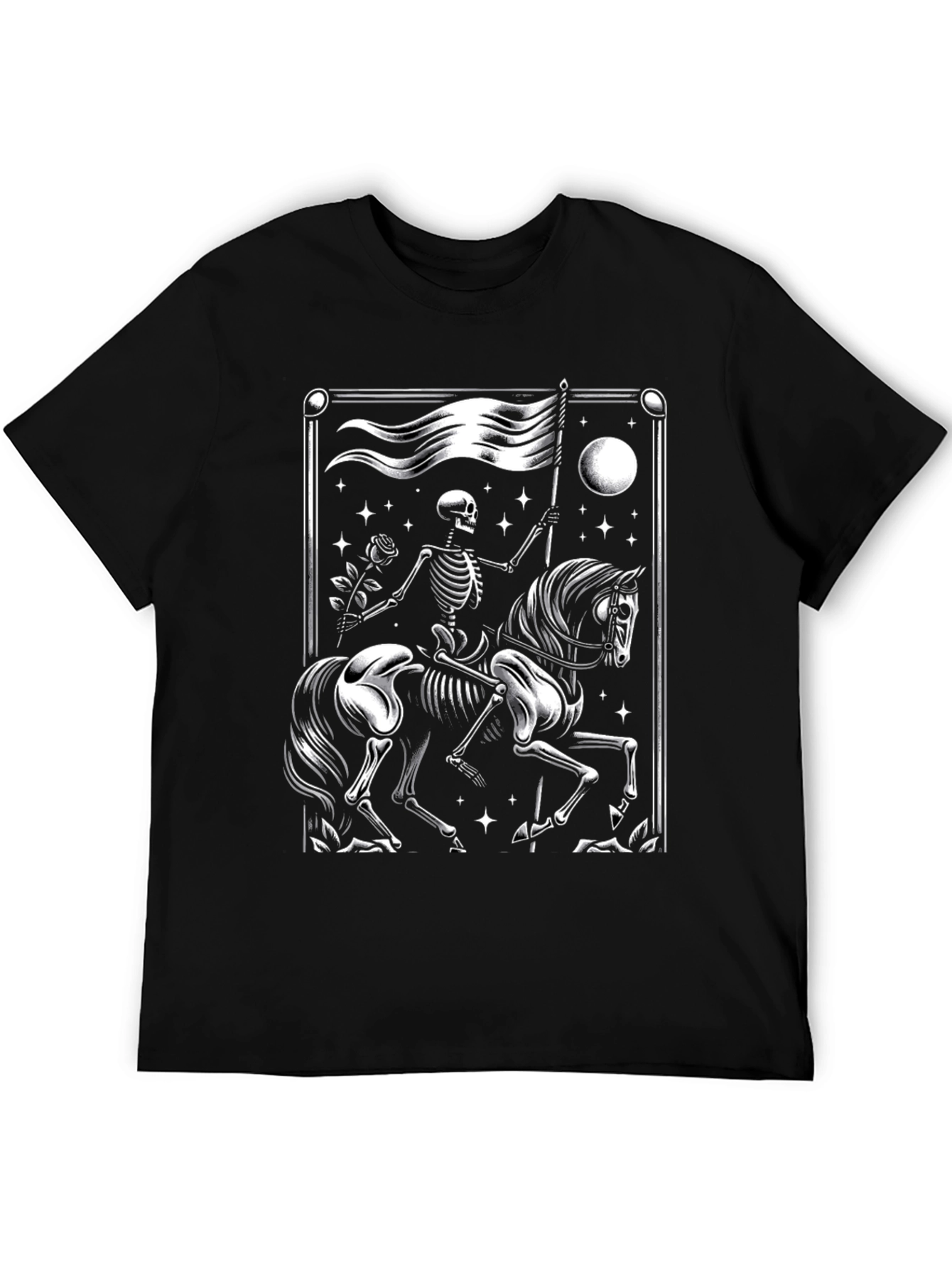 Skeleton Rider Graphic Tee - Dark Style