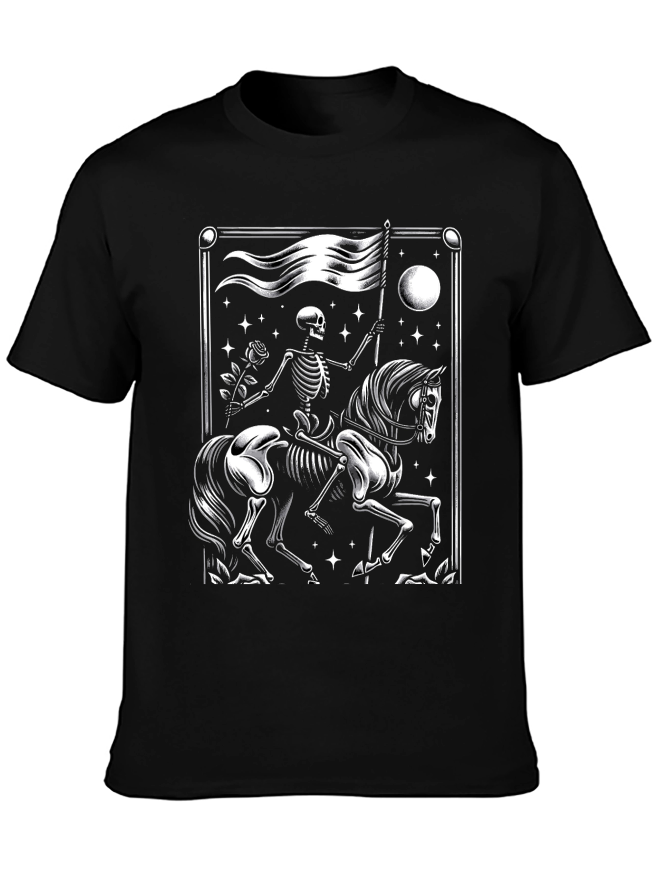 Skeleton Rider Graphic Tee - Dark Style
