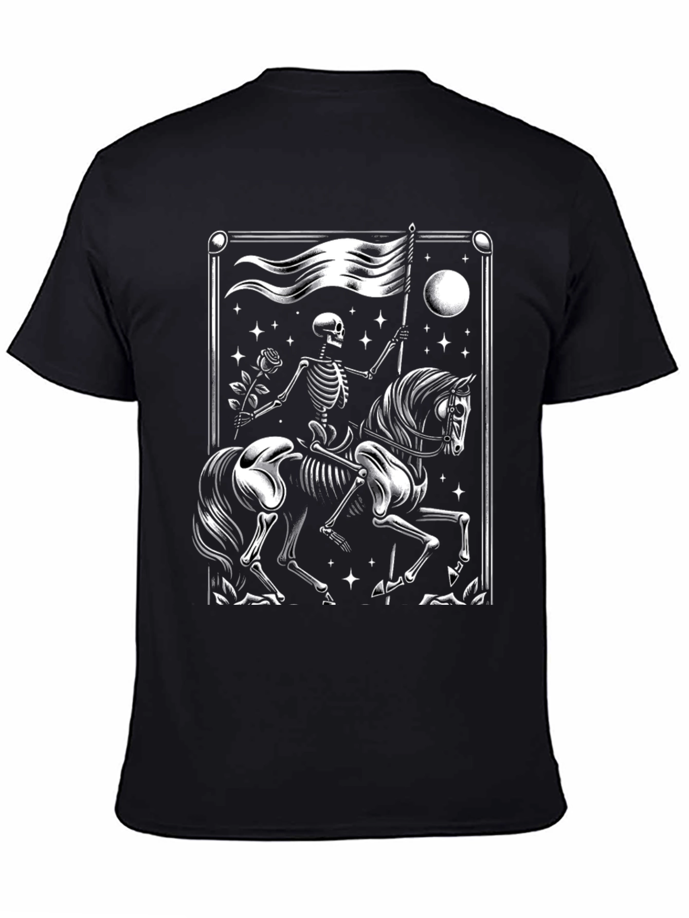 Skeleton Rider Graphic Tee - Dark Style