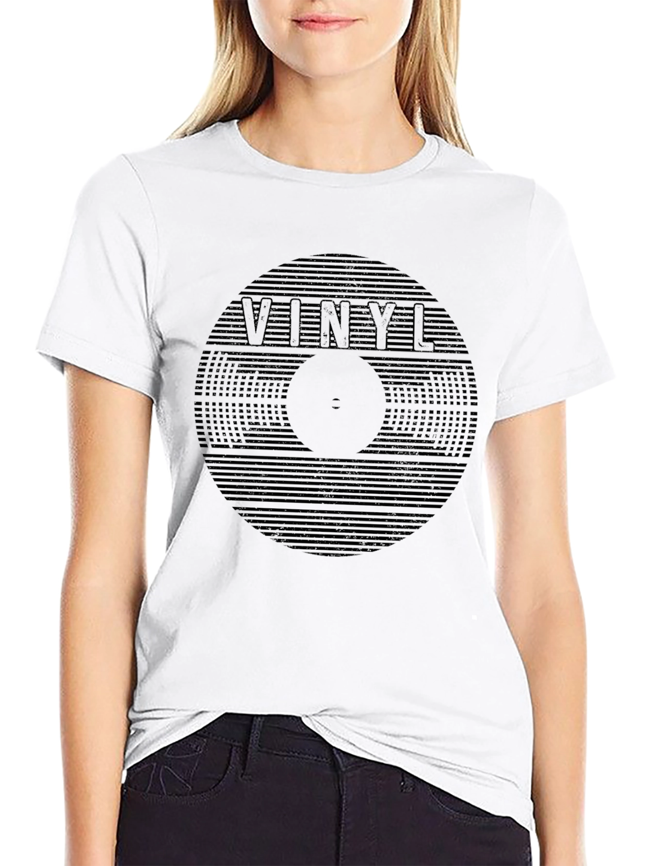 Vinyl Record Graphic Black T-Shirt