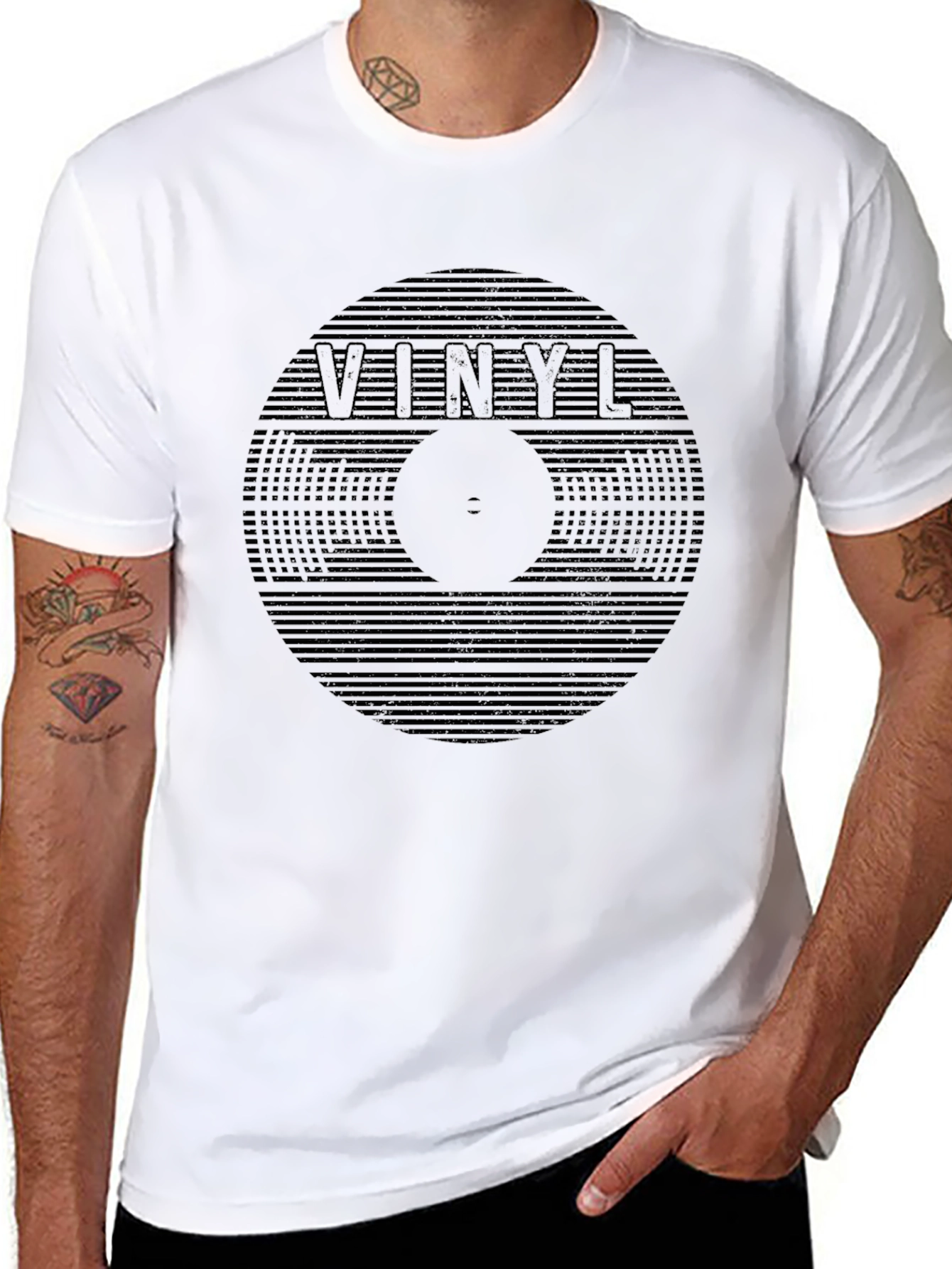 Vinyl Record Graphic Black T-Shirt